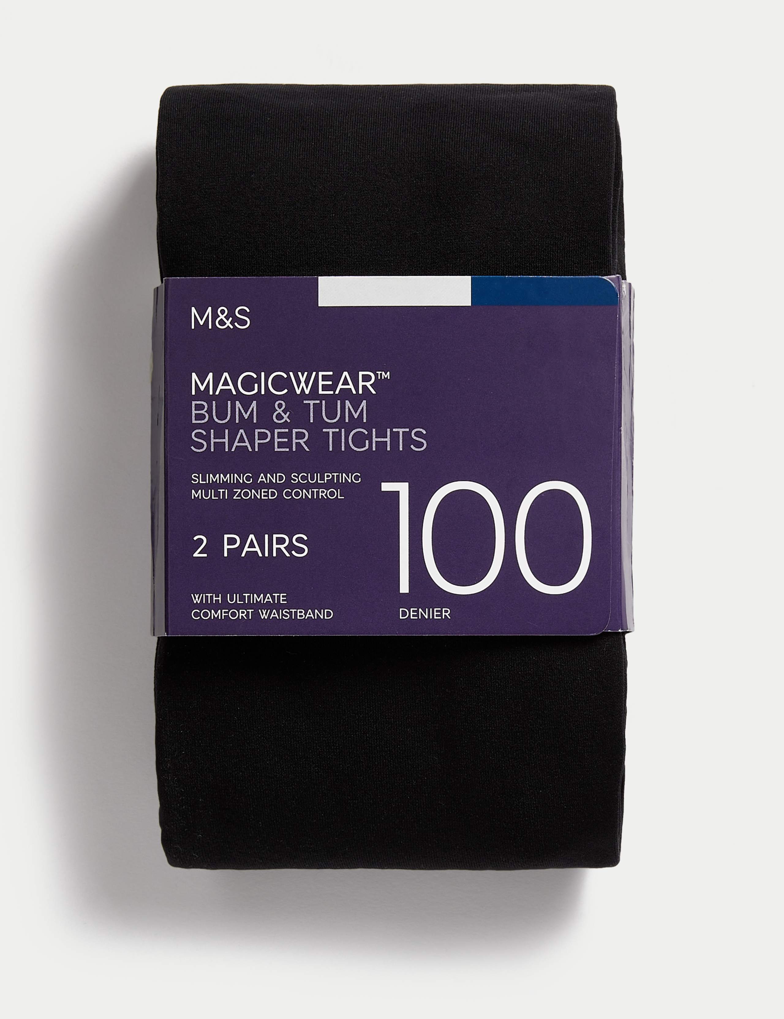 2pk 100 Denier Magicwear™ Opaque Tights 2 of 4