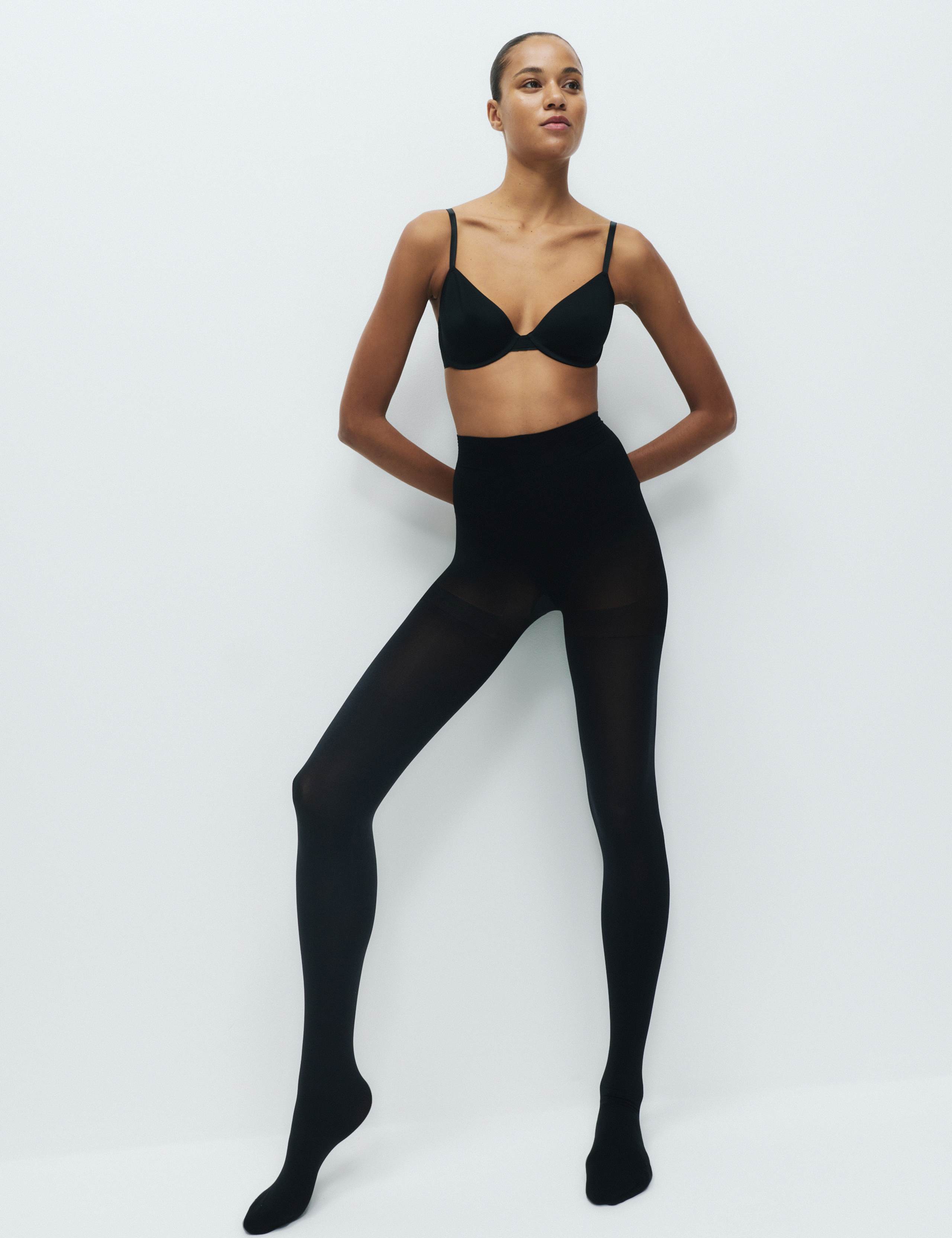 2pk 100 Denier Opaque Shaping Tights 4 of 4