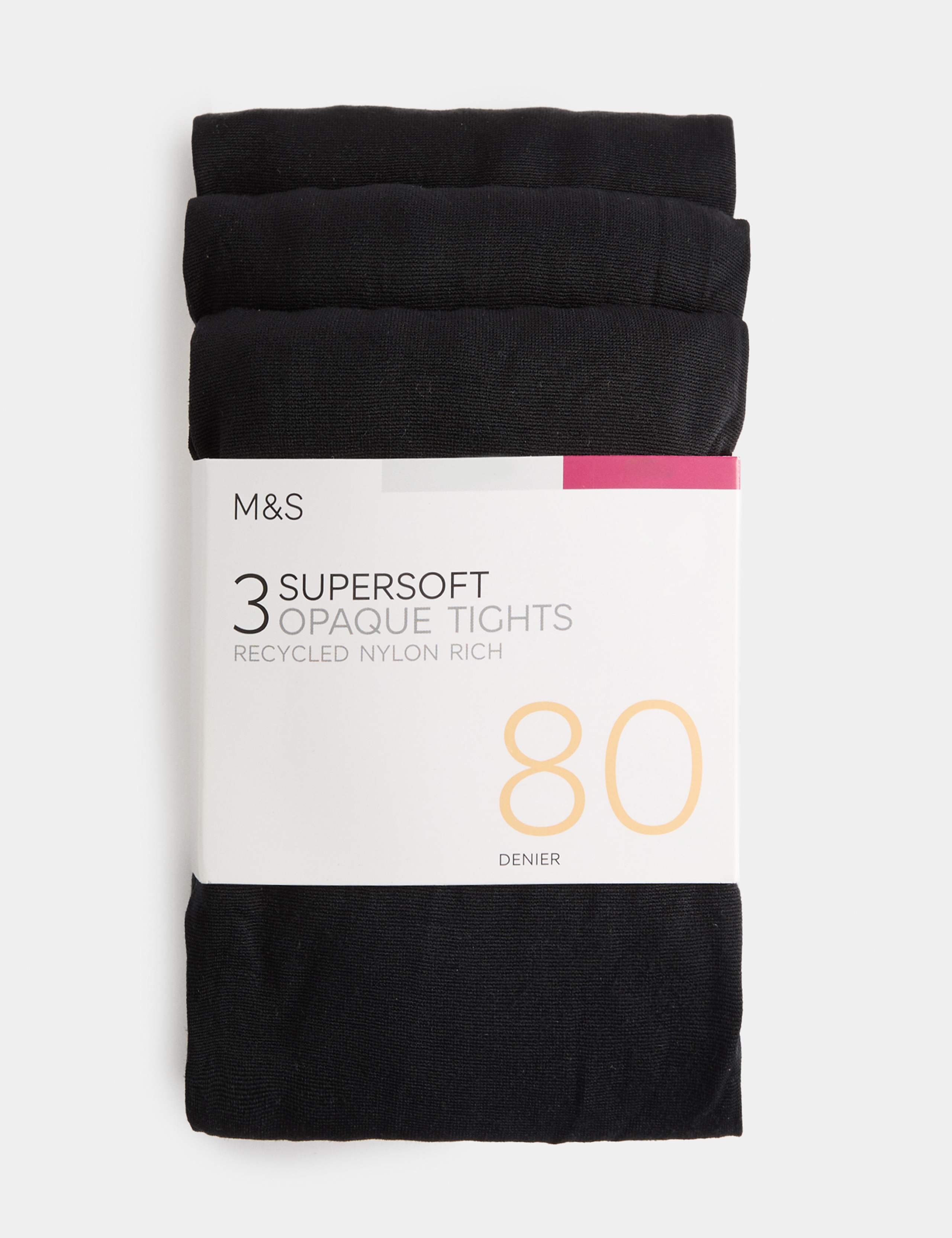 3 Pack 80 Denier Supersoft Opaque Tights 2 of 6