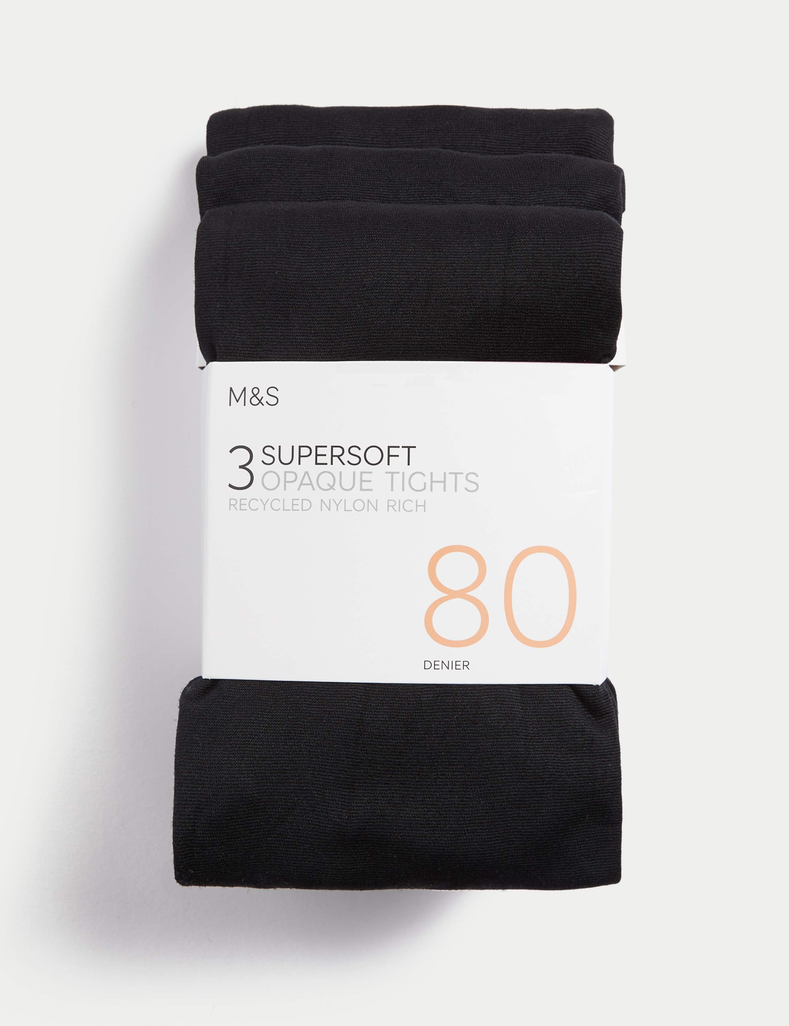 3pk 80 Denier Supersoft Opaque Tights 2 of 4