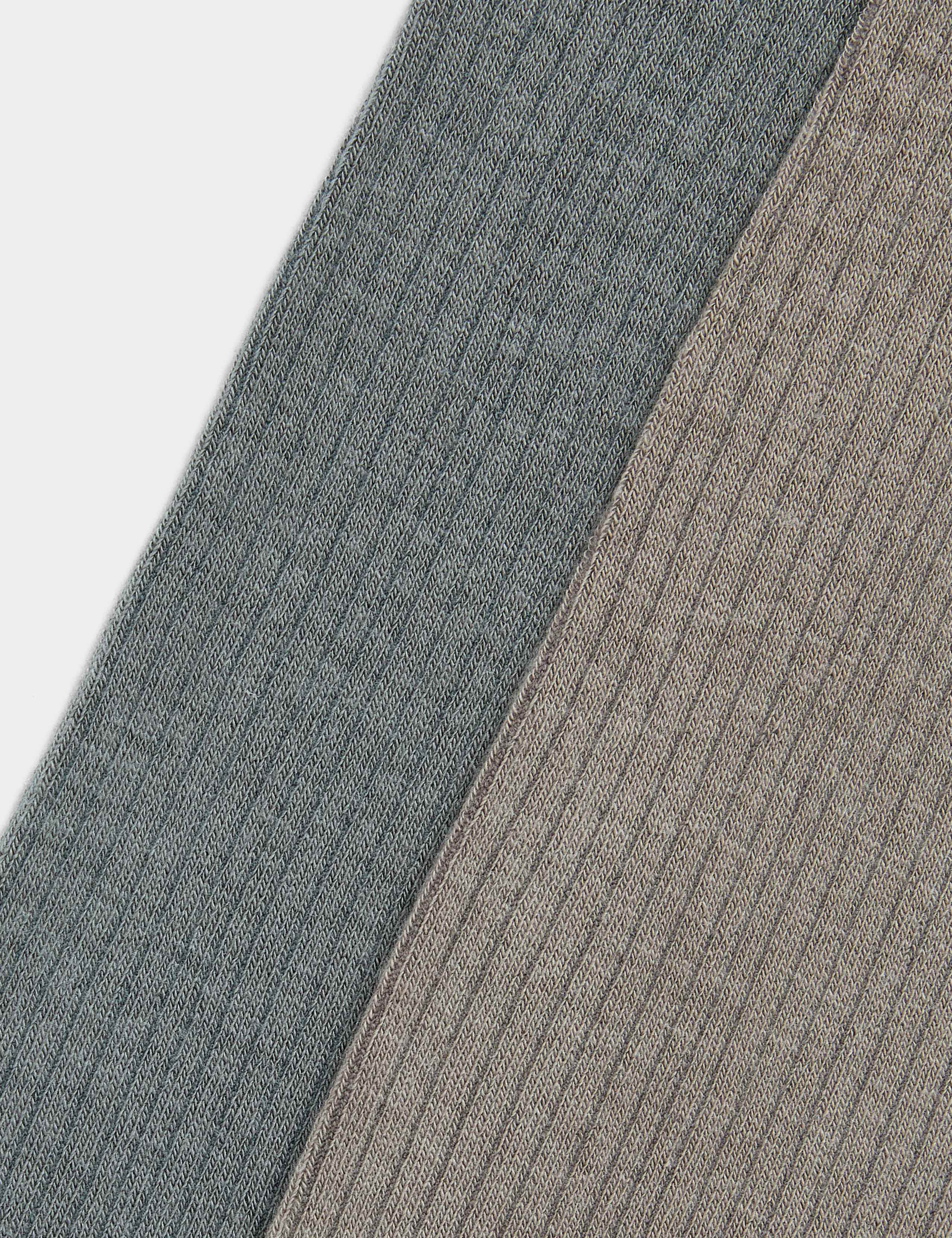 2pk 100 Denier Supersoft Ribbed Tights 2 of 2