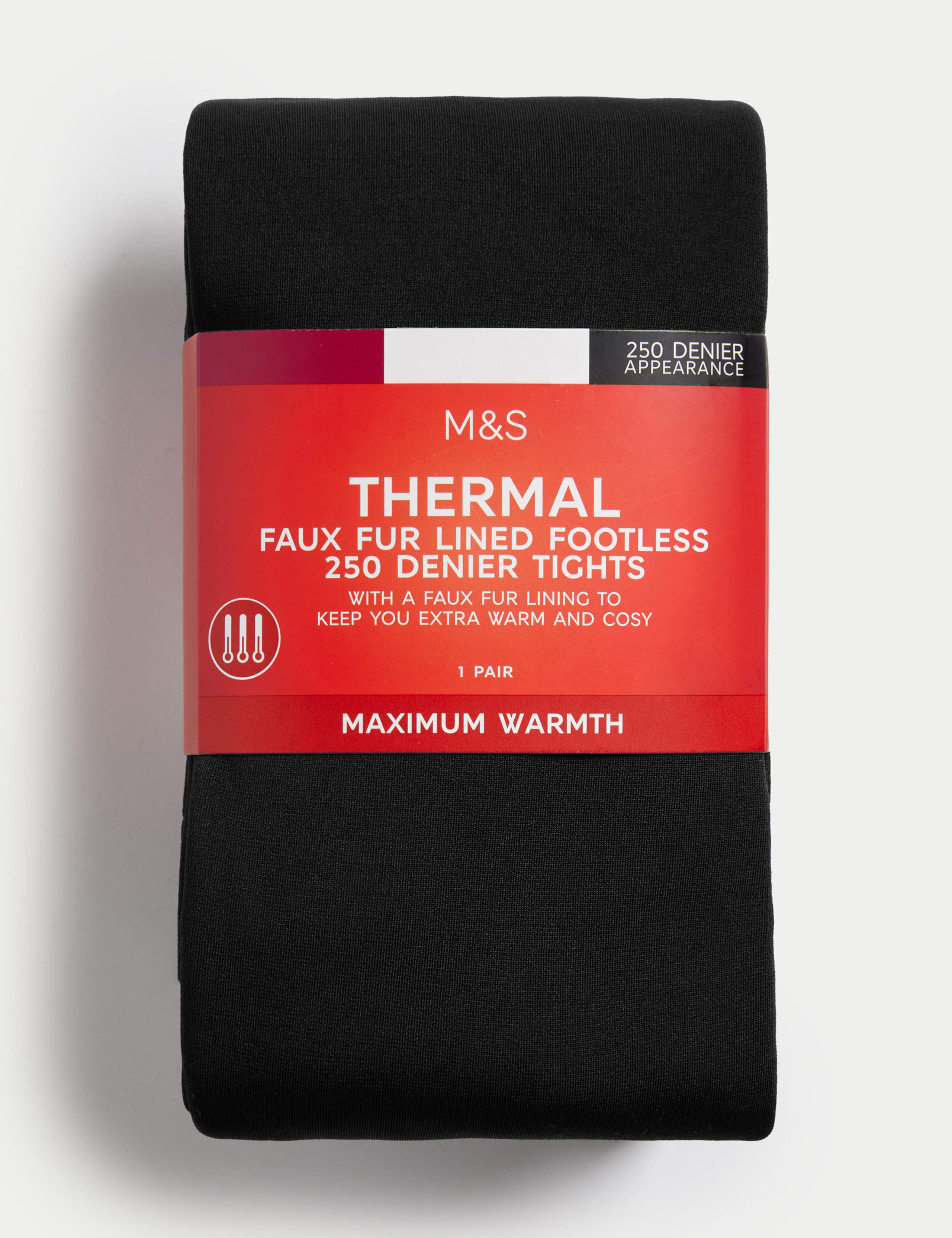 250 Denier Thermal Footless Opaque Tights 2 of 5