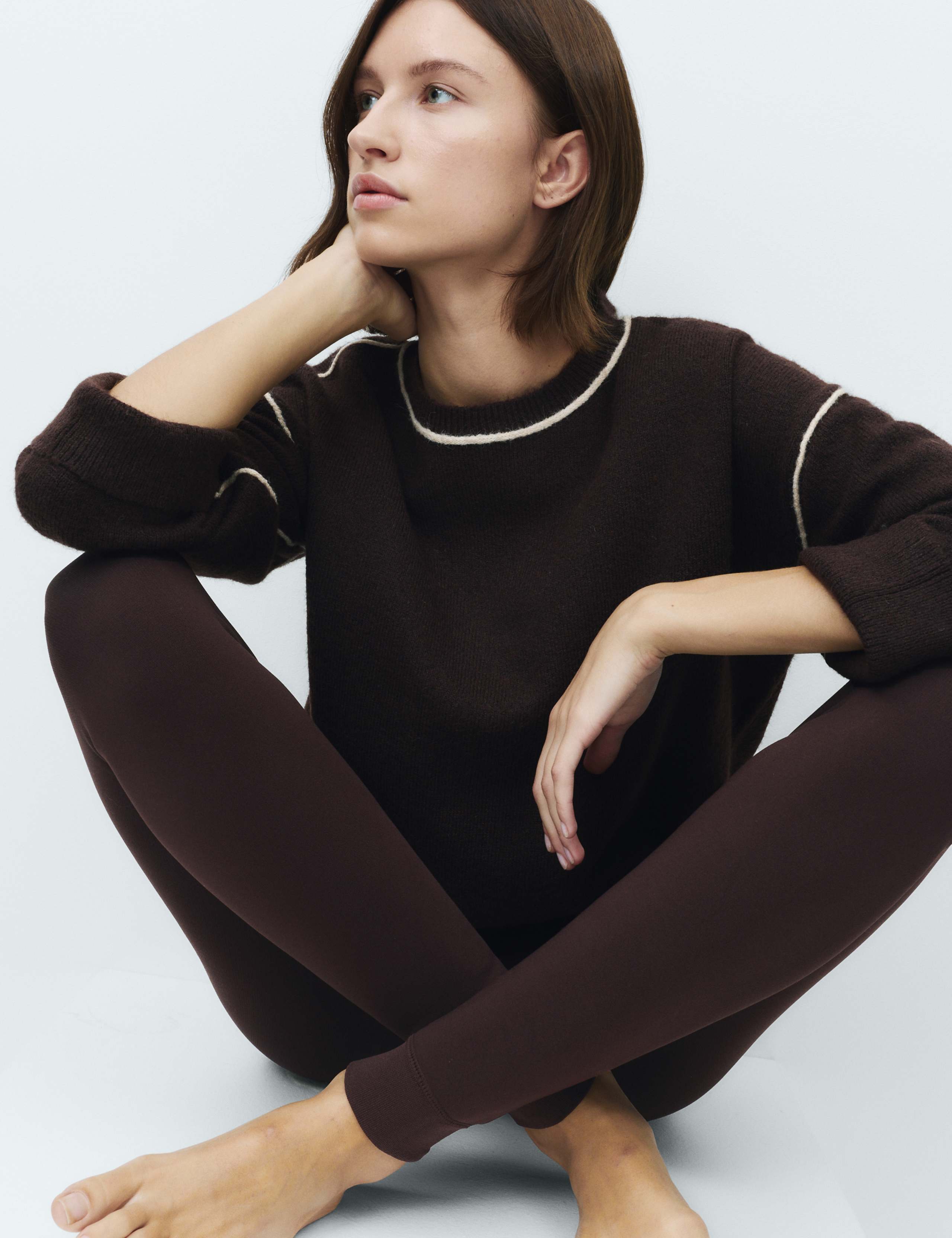 250 Denier Velour Lined Footless Tights 1 of 4