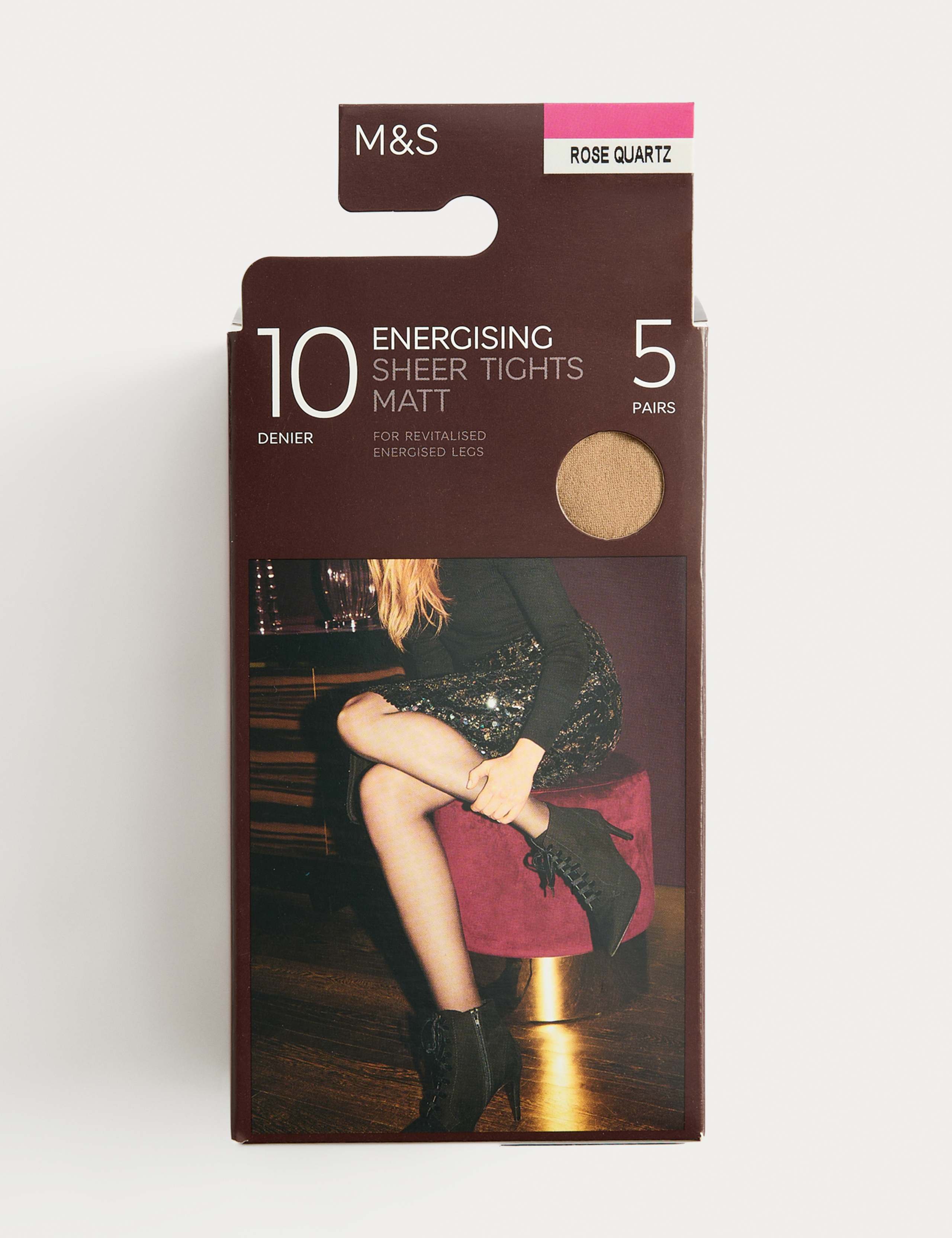 5pk 10 Denier Energising Matt Tights 2 of 6