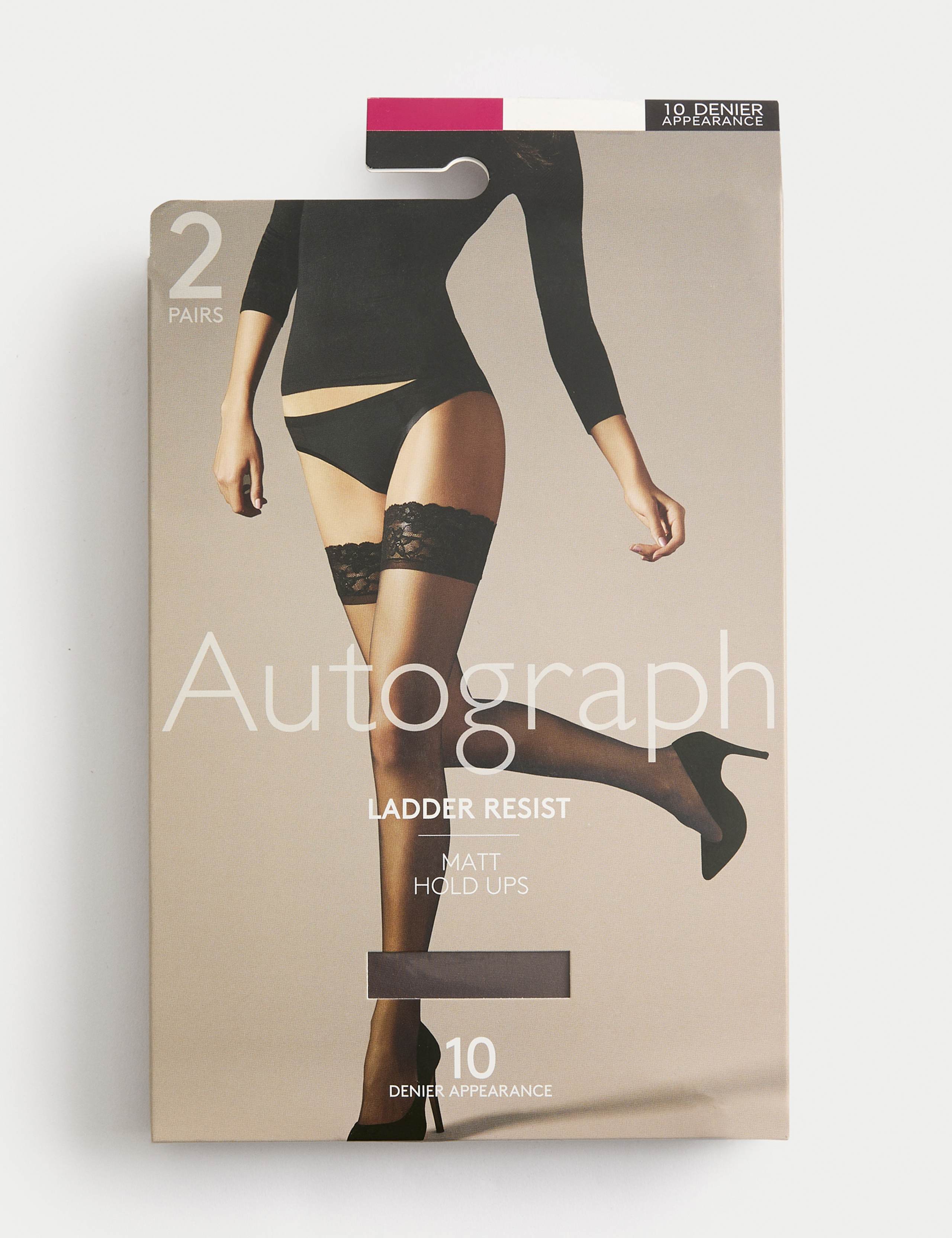 2pk 10 Denier Ladder Resist Matt Hold-Ups 1 of 2