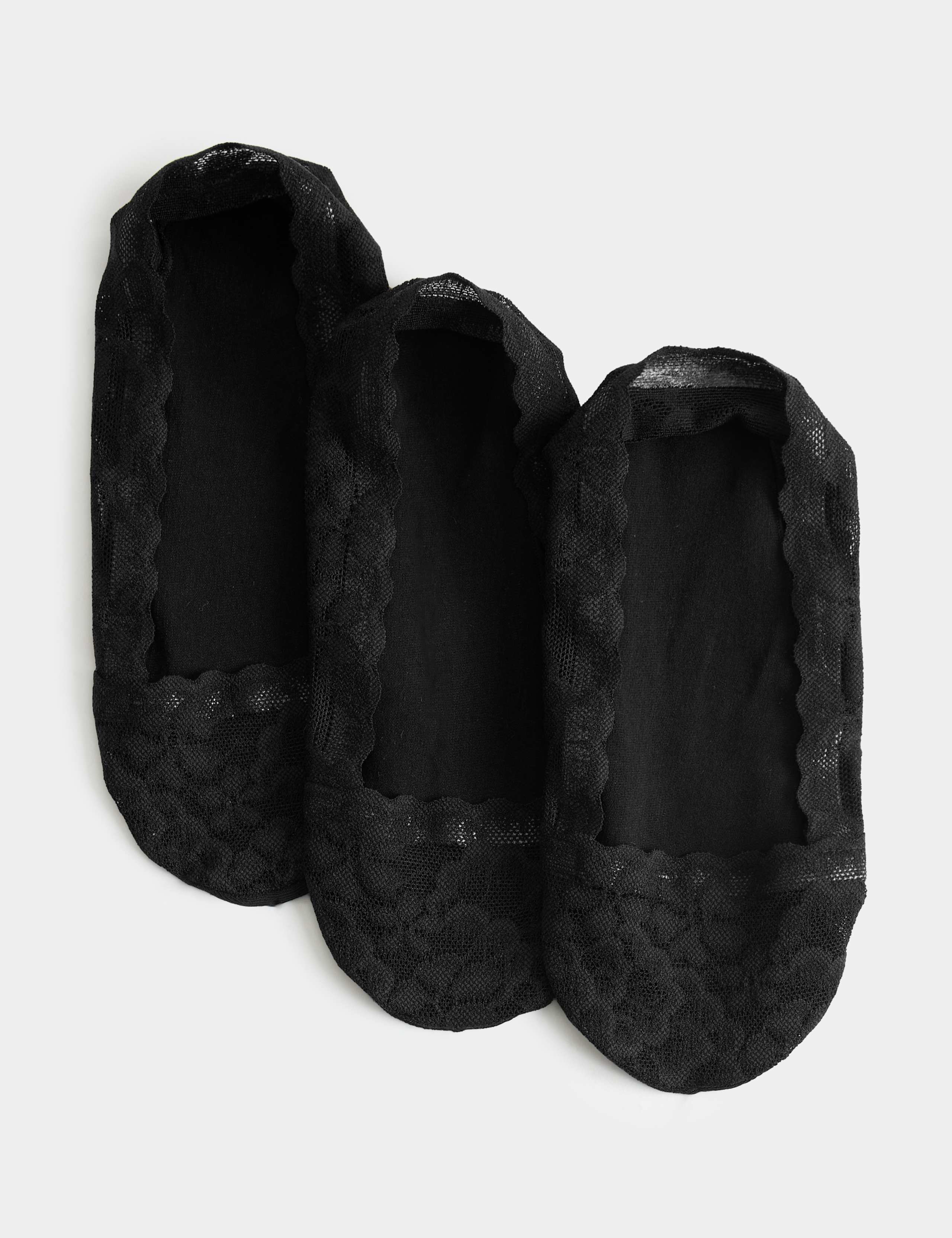 3 Pack Cotton Blend Lace Footsies 1 of 1