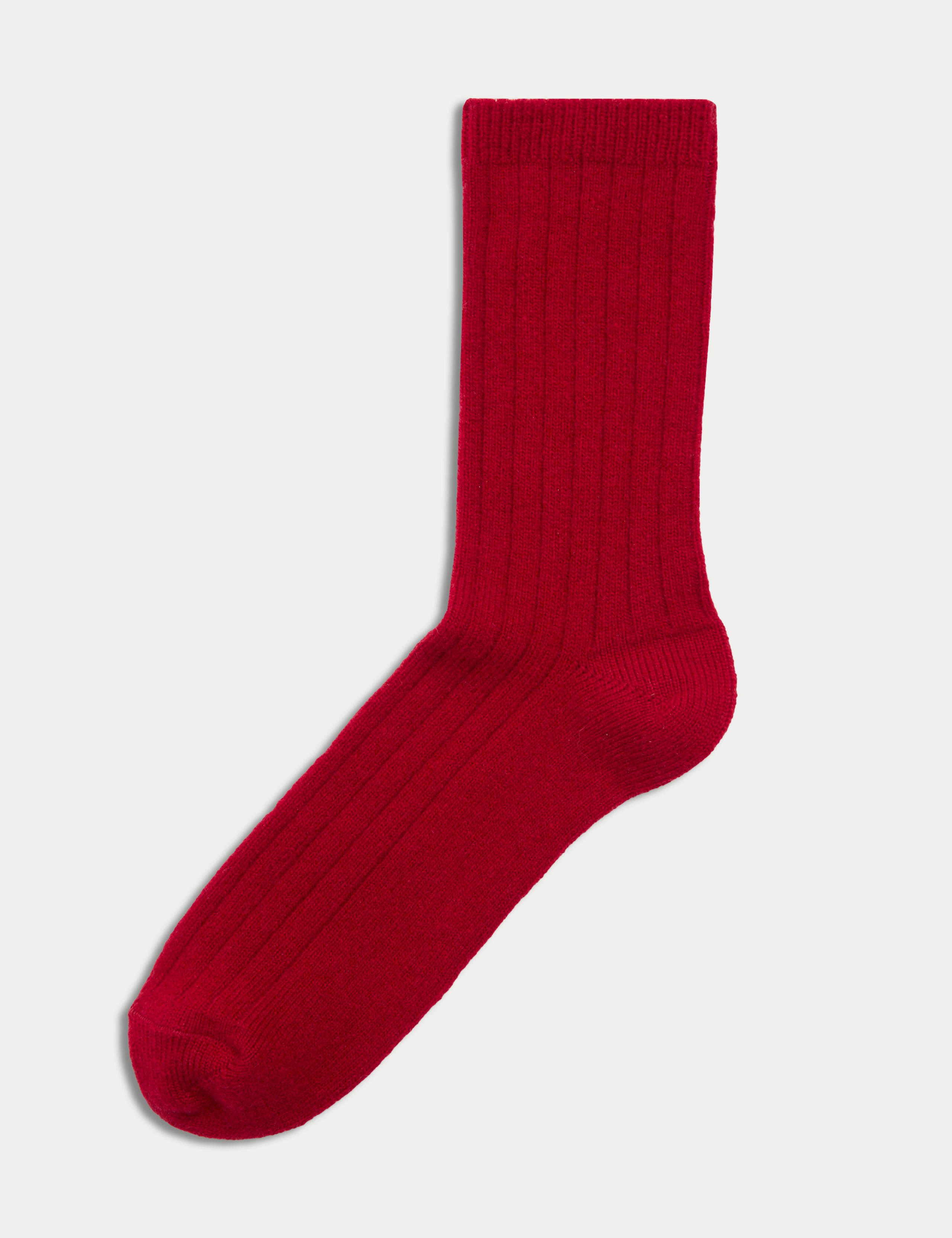 Cashmere Blend Ribbed Ankle High Socks 1 of 2