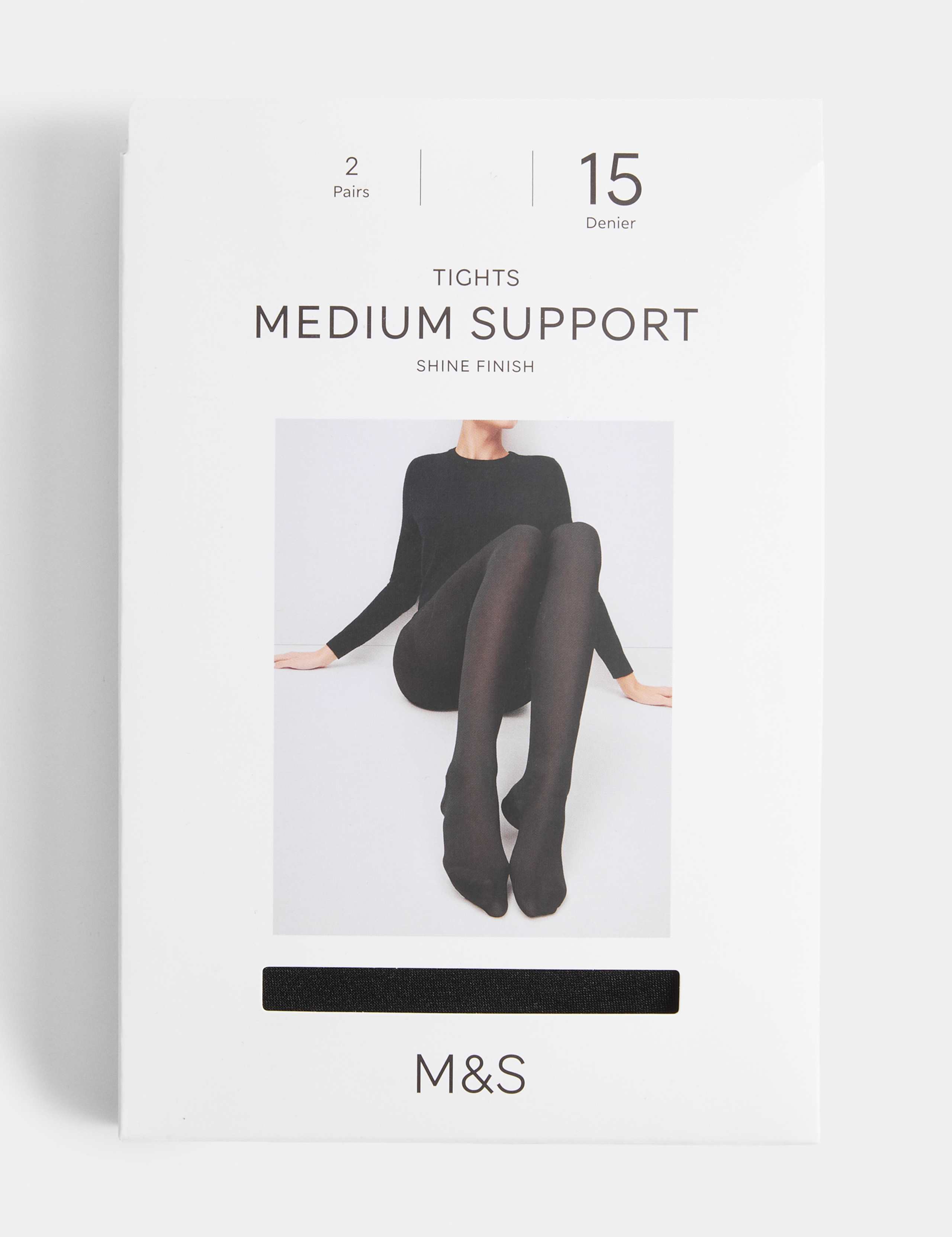 15 Denier Medium Support 2 Pack Tights 1 of 1