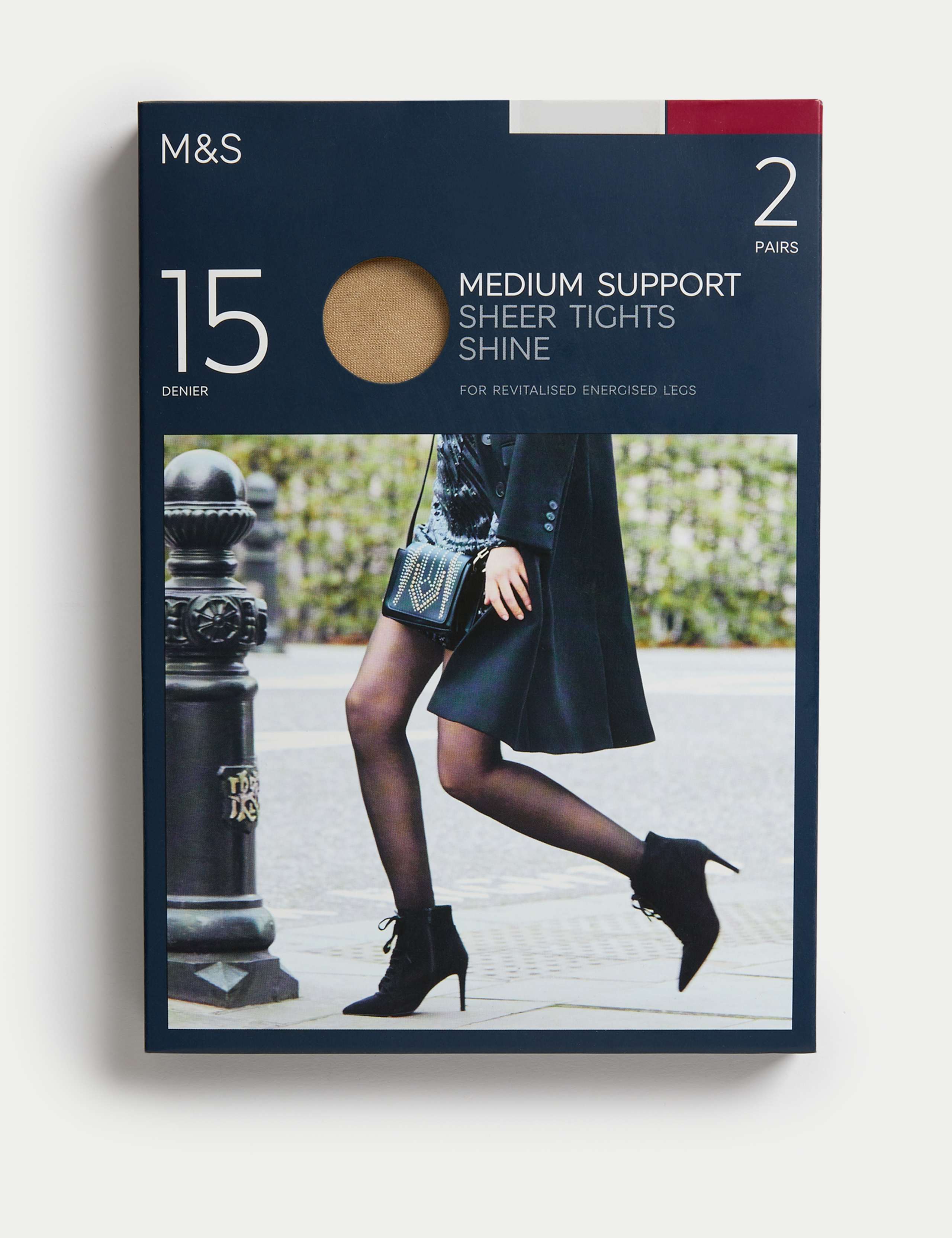 2pk 15 Denier Medium Support Sheer Tights 2 of 5