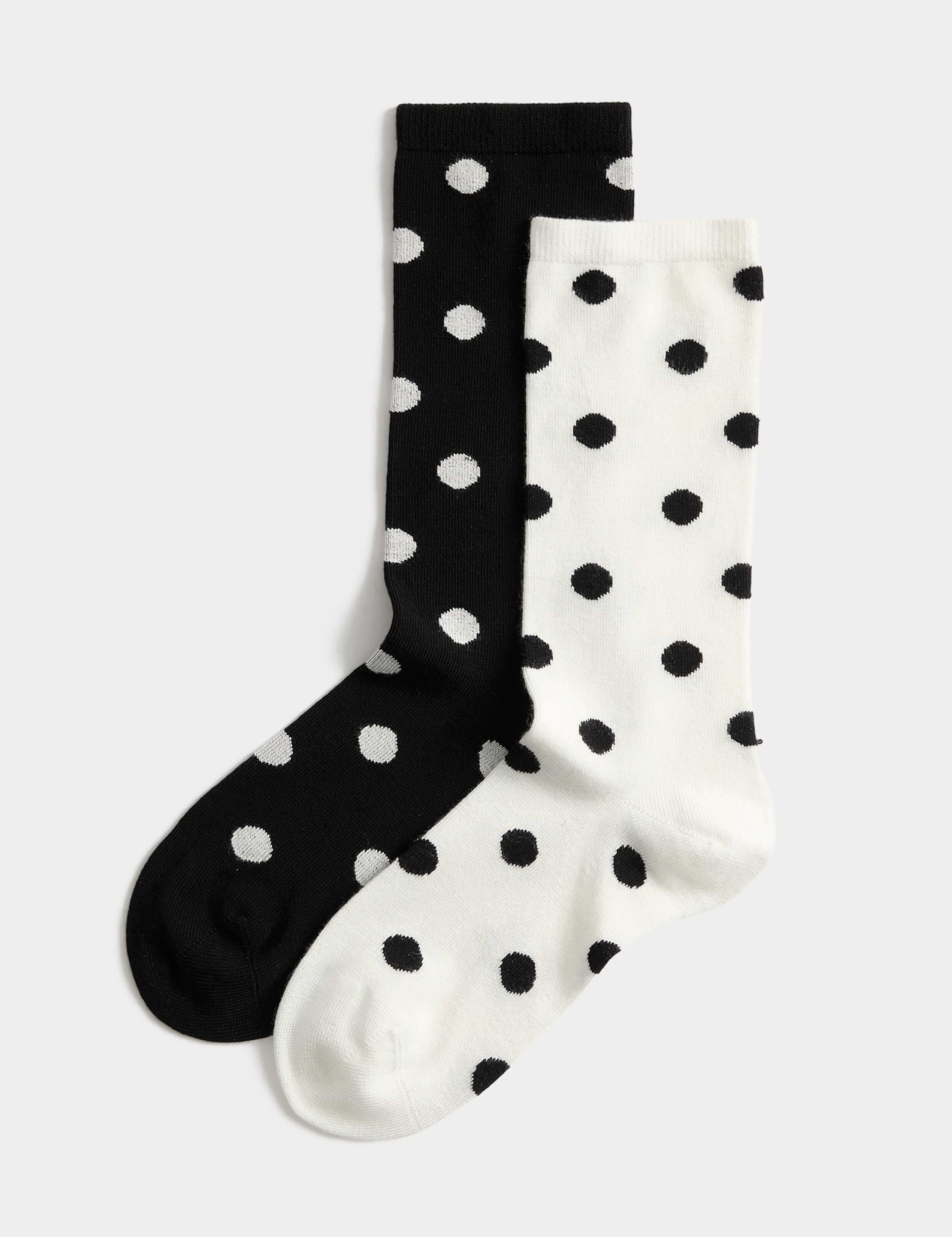 2 Pack Supersoft Spot Print Crew Socks 1 of 1