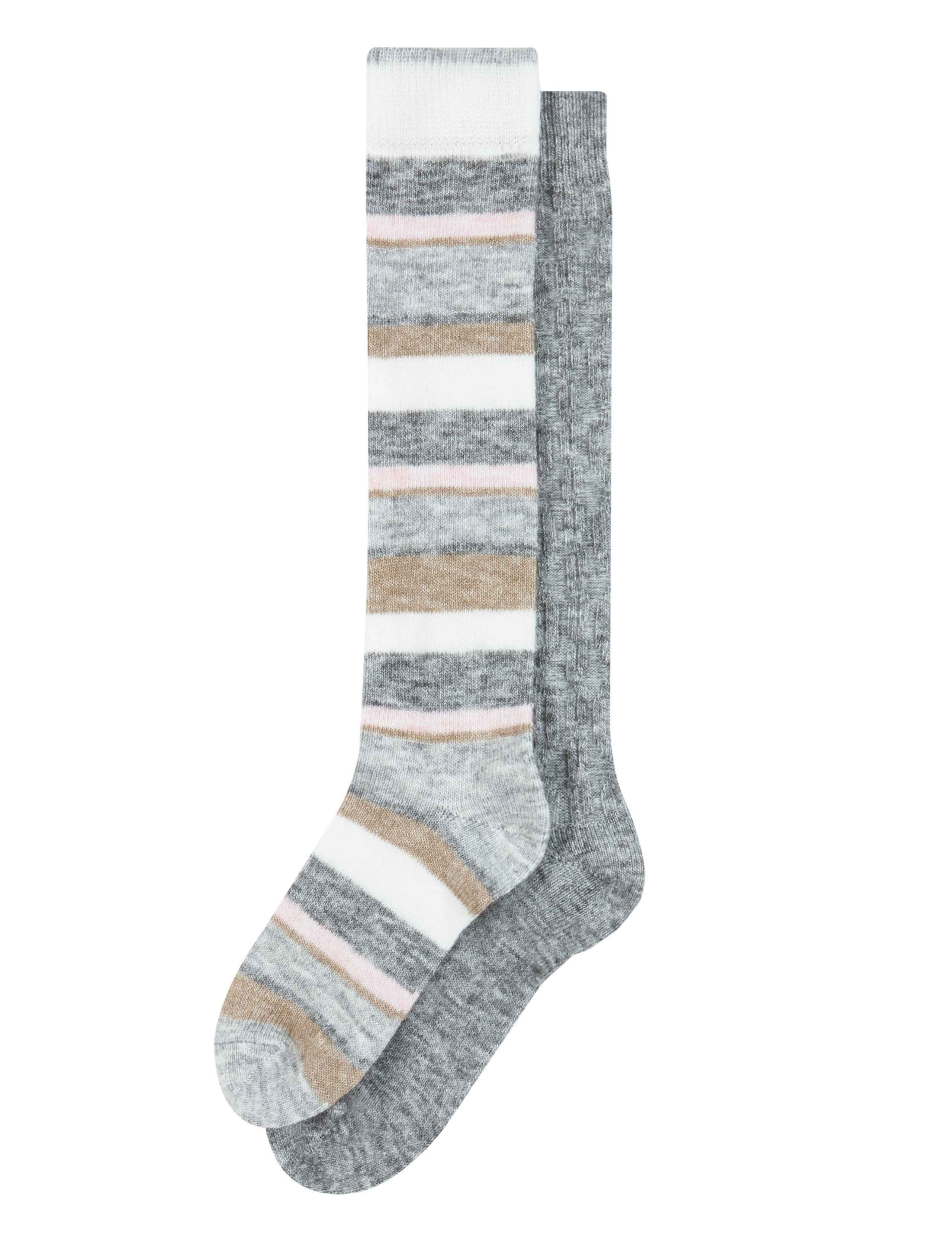 Rayon Ribbed Knee High Socks 2 of 2