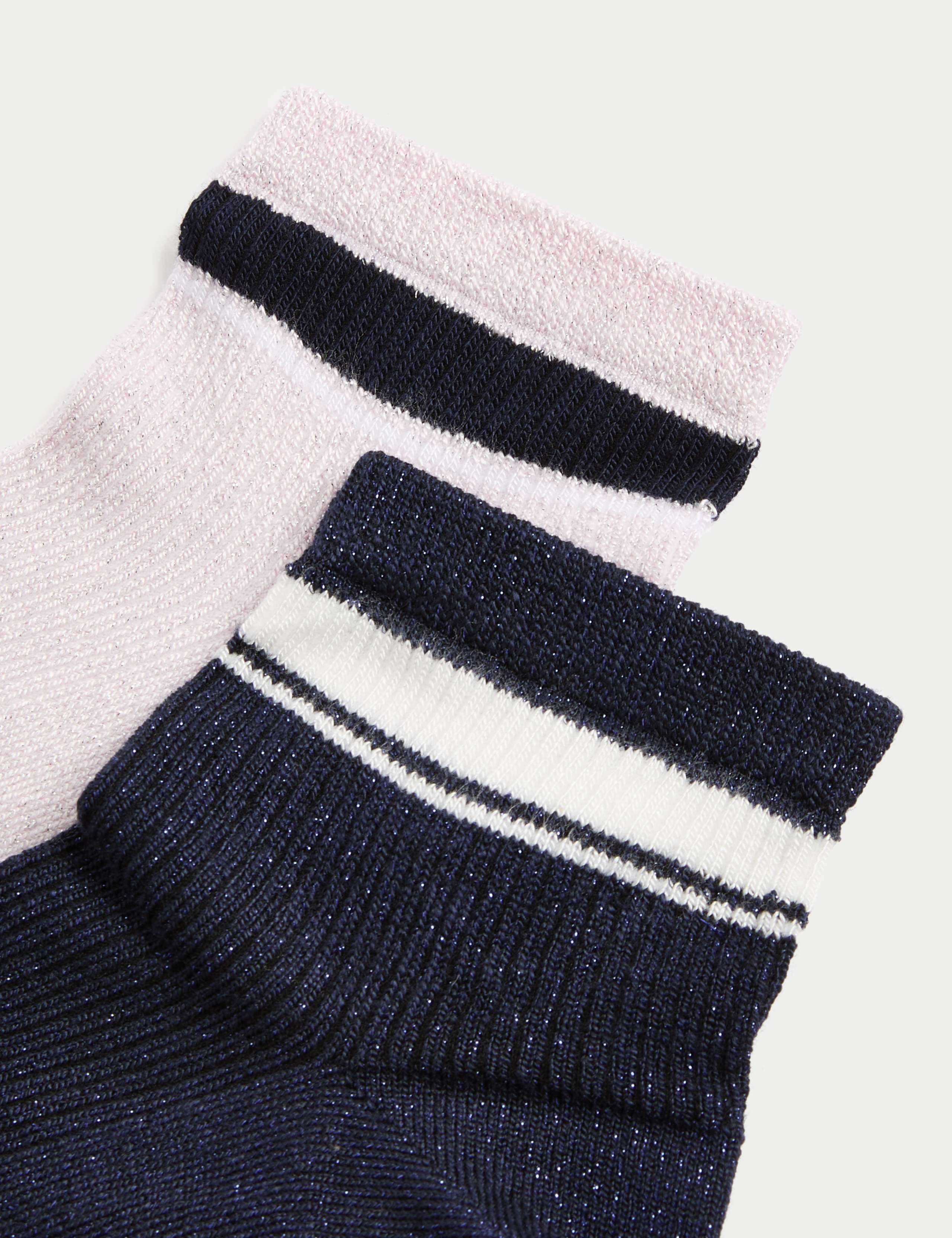 2pk Sumptuously Soft™ Sparkle Quarter Socks 2 of 2