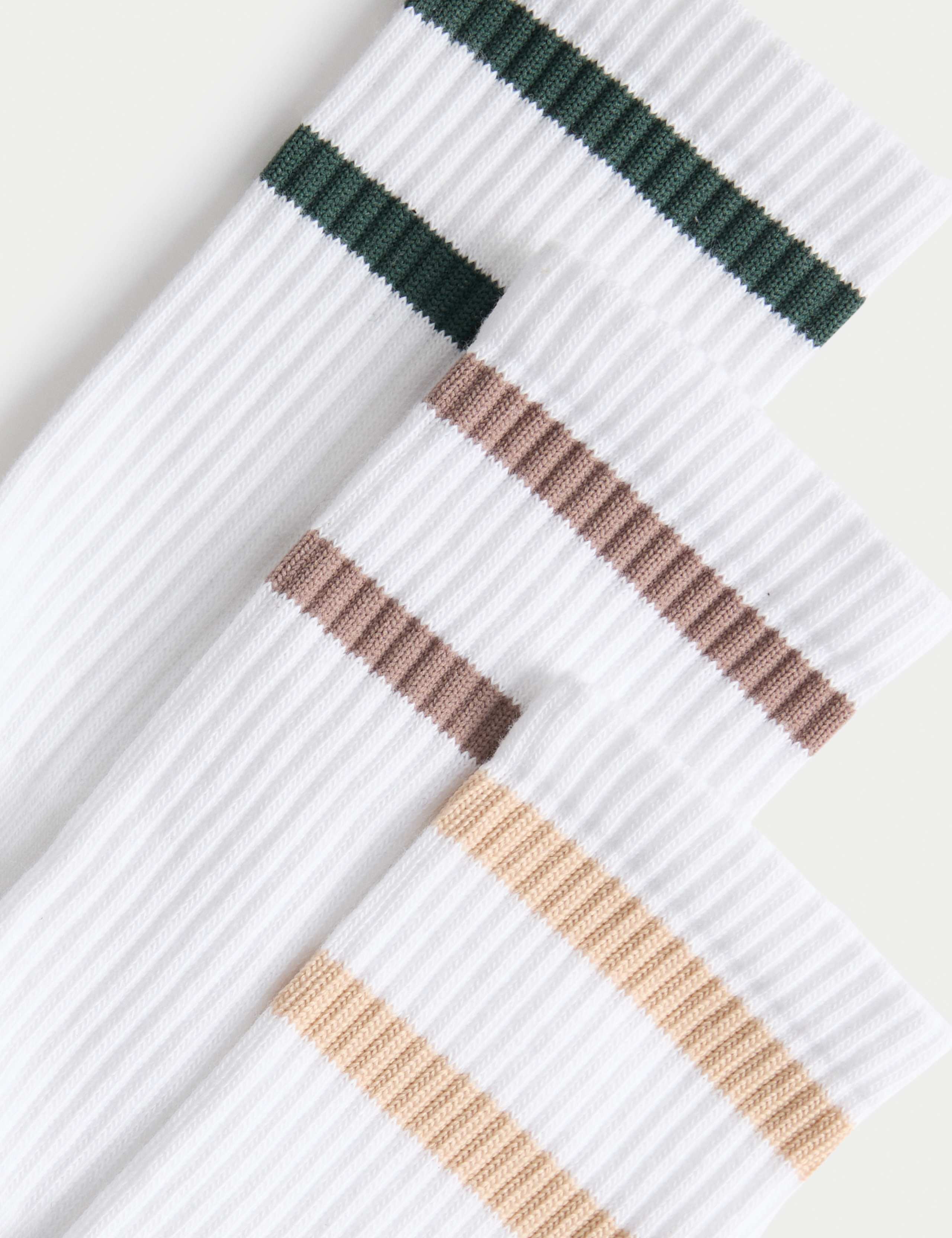 3pk Ribbed Crew Ankle High Socks 2 of 2