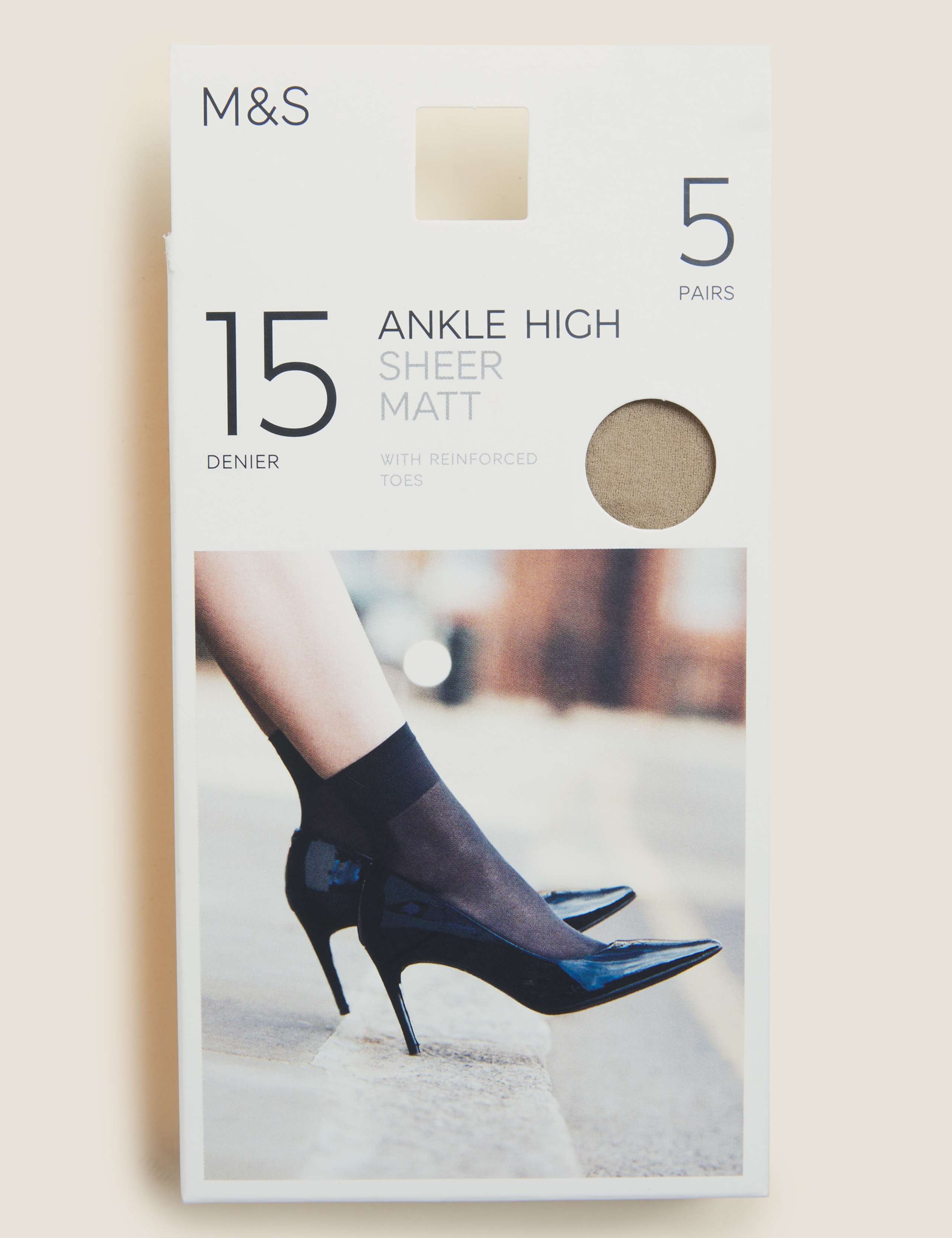 5pk 15 Denier Matt Ankle Highs 1 of 3