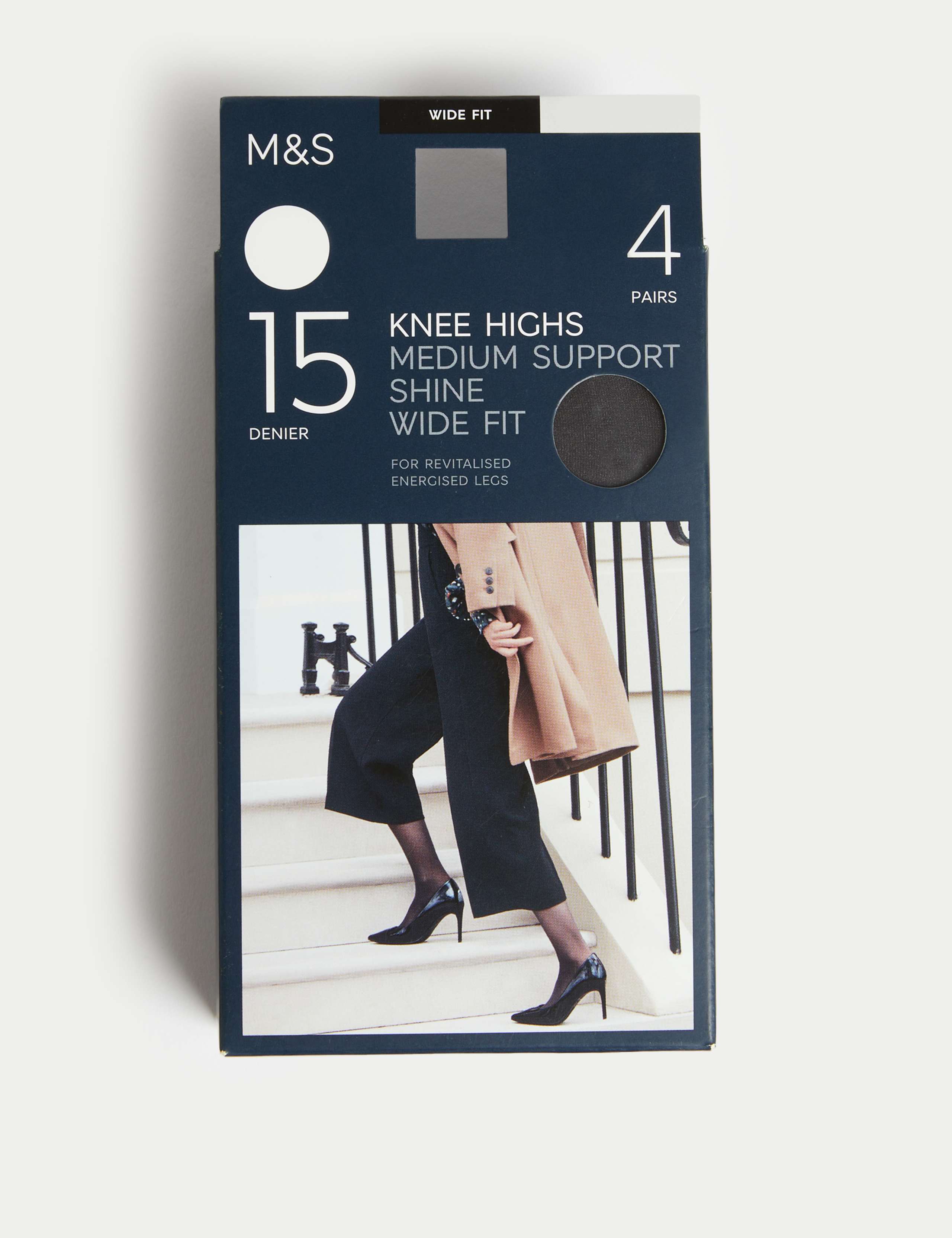 4pk 15 Denier Medium Support Knee Highs 2 of 4