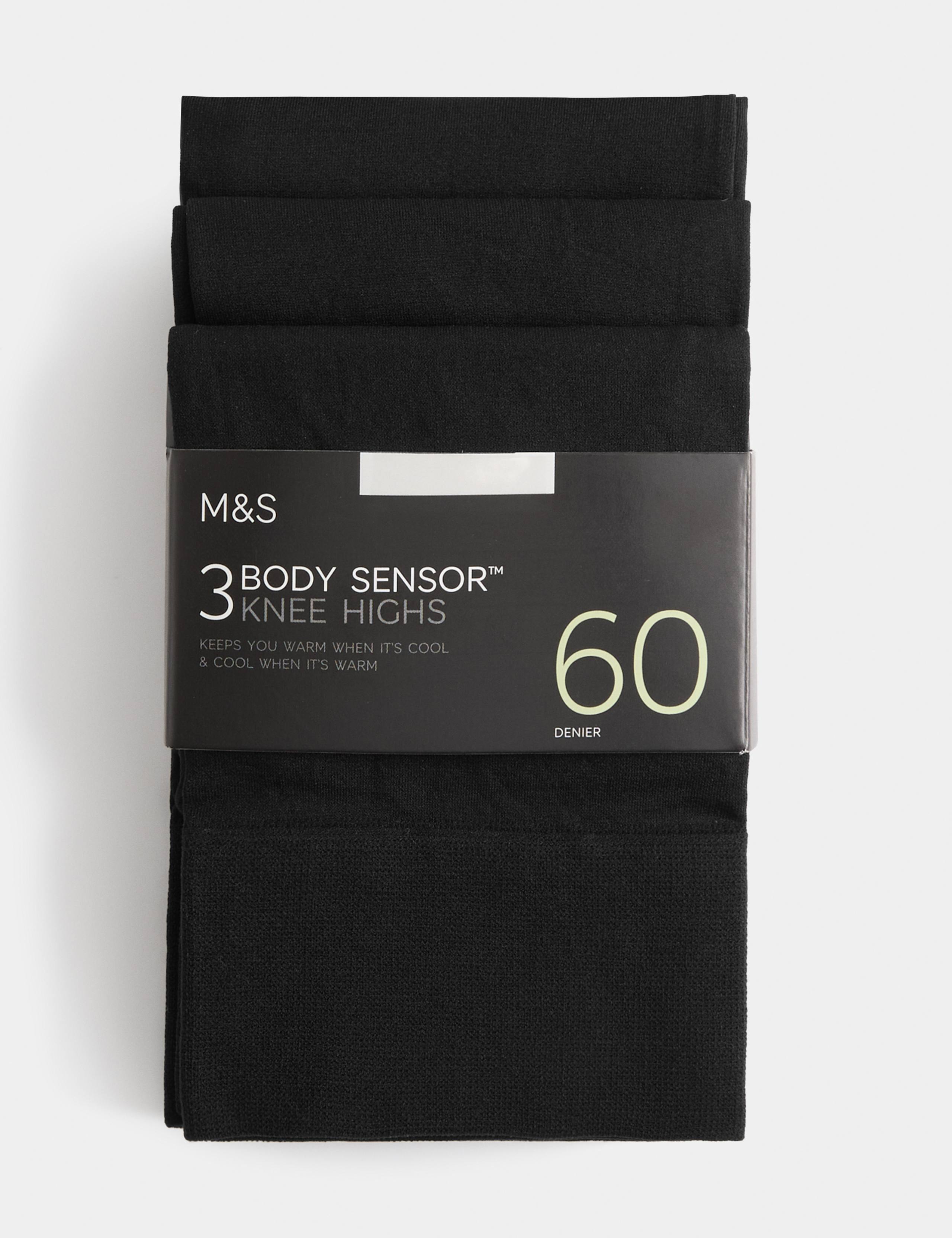 3 Pack 60 Denier Body Sensor™ Matt Knee Highs 2 of 4