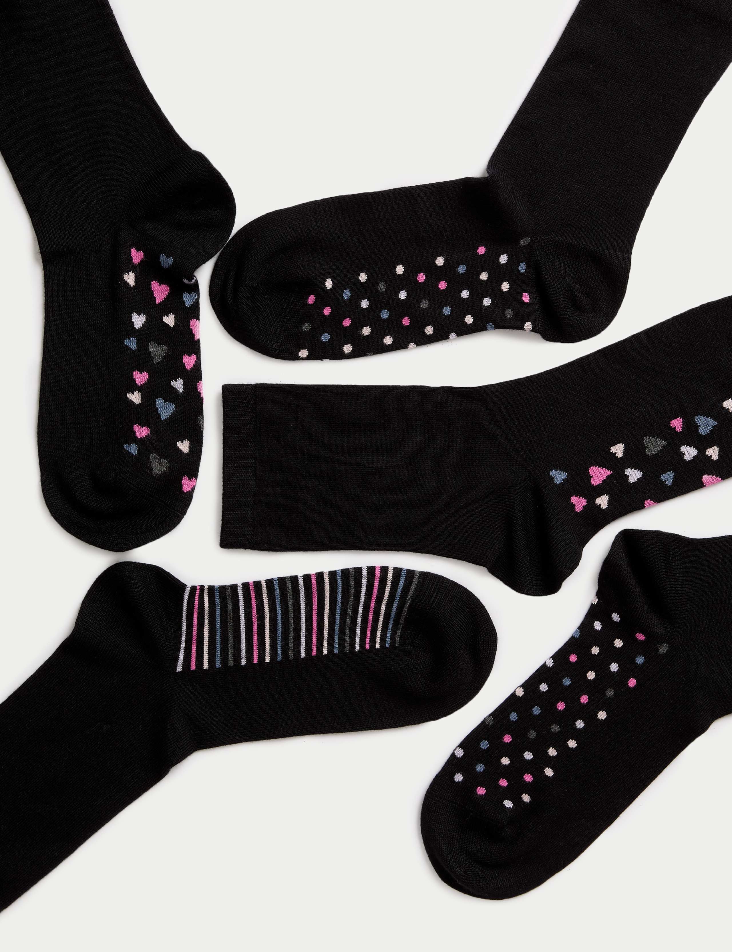 5pk Assorted Ankle High Socks 2 of 2