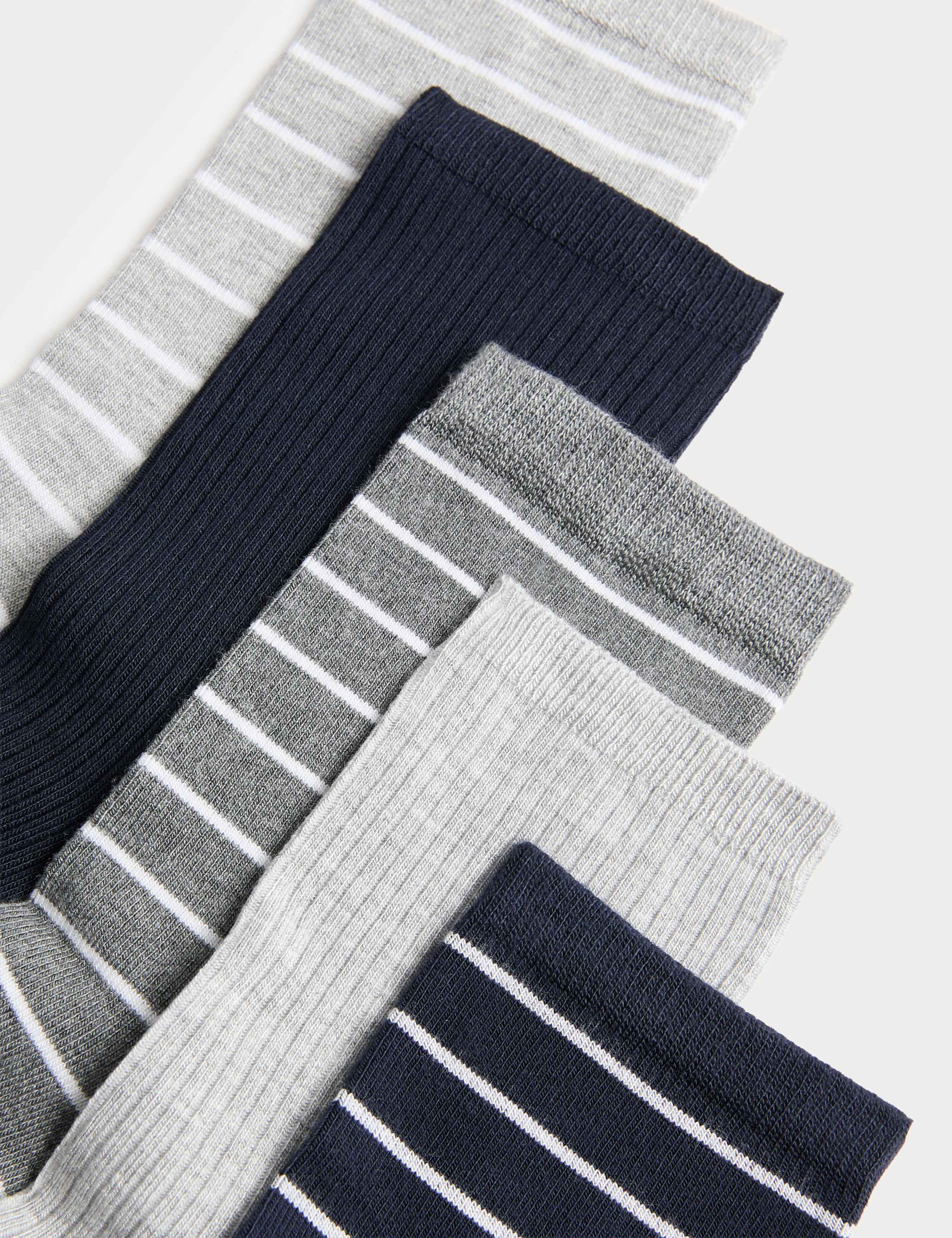 5 Pack Supersoft Striped Crew Socks 2 of 2