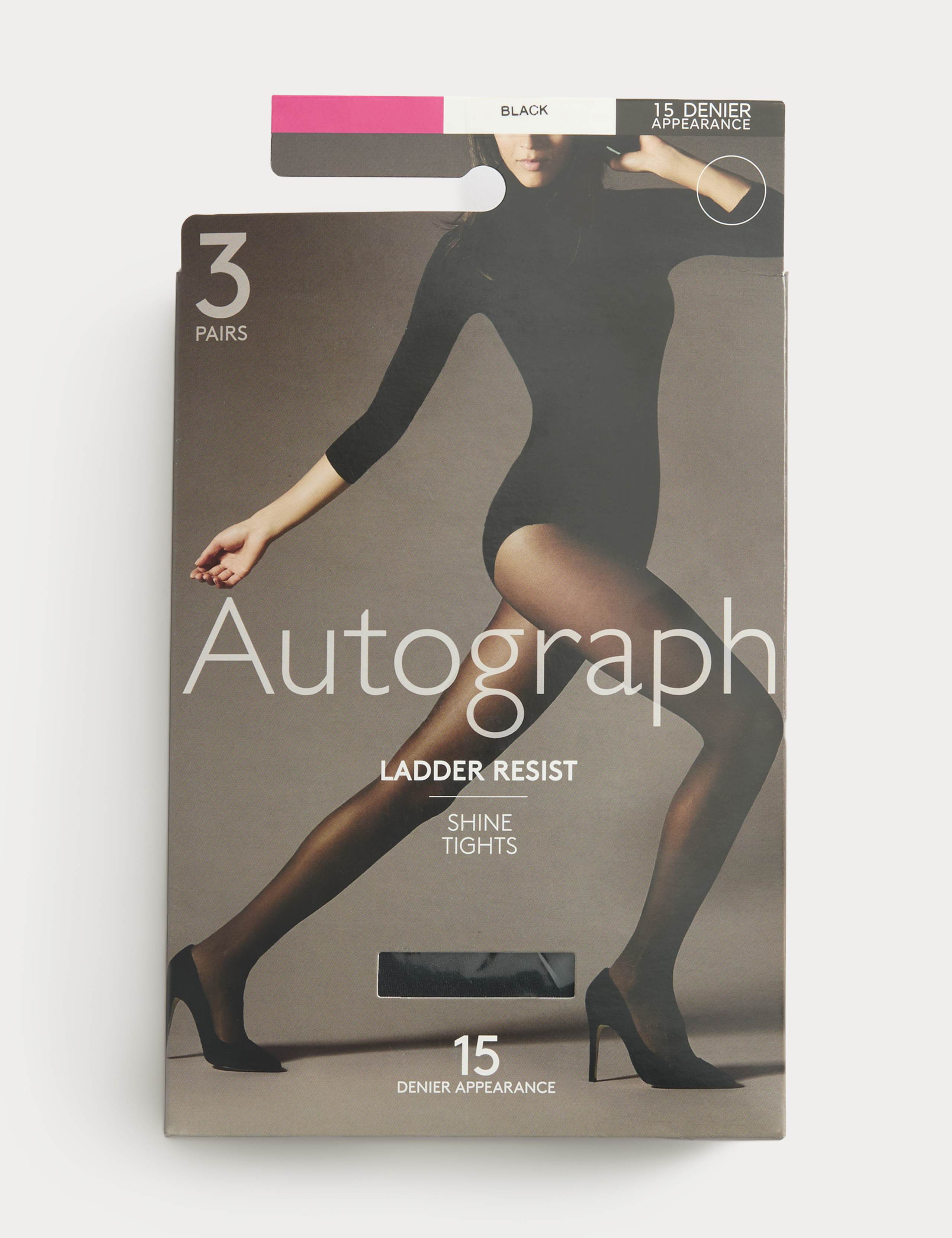 3pk 15 Denier Ladder Resist Tights 2 of 5