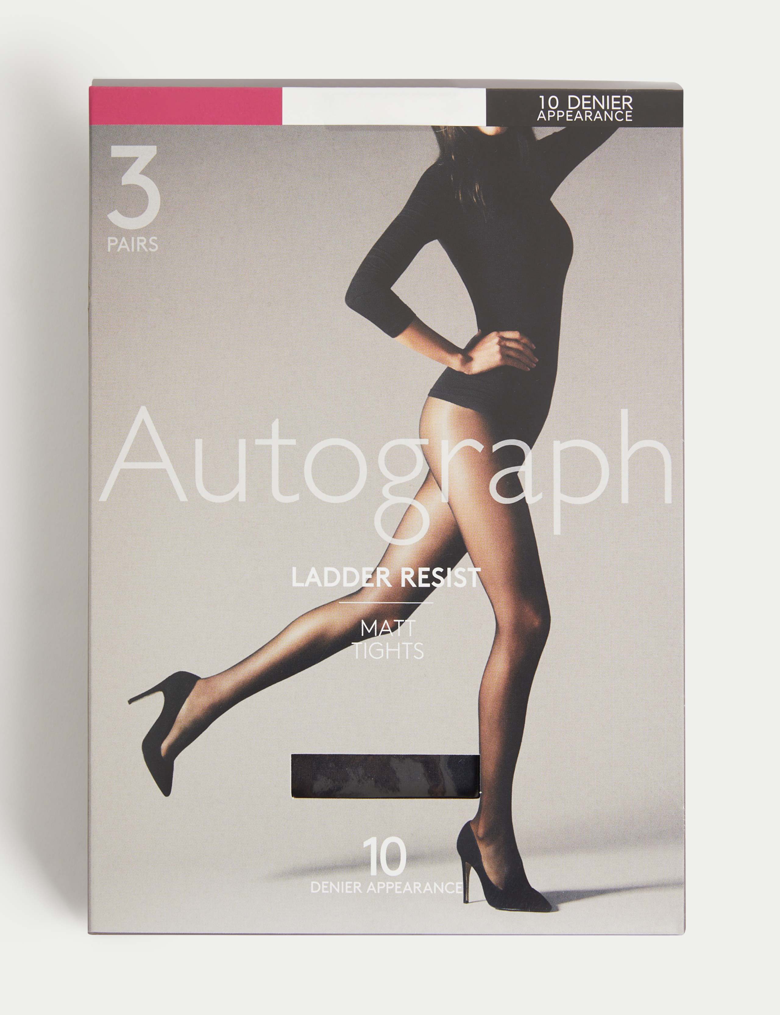 3pk 10 Denier Ladder Resist Matt Tights 2 of 6