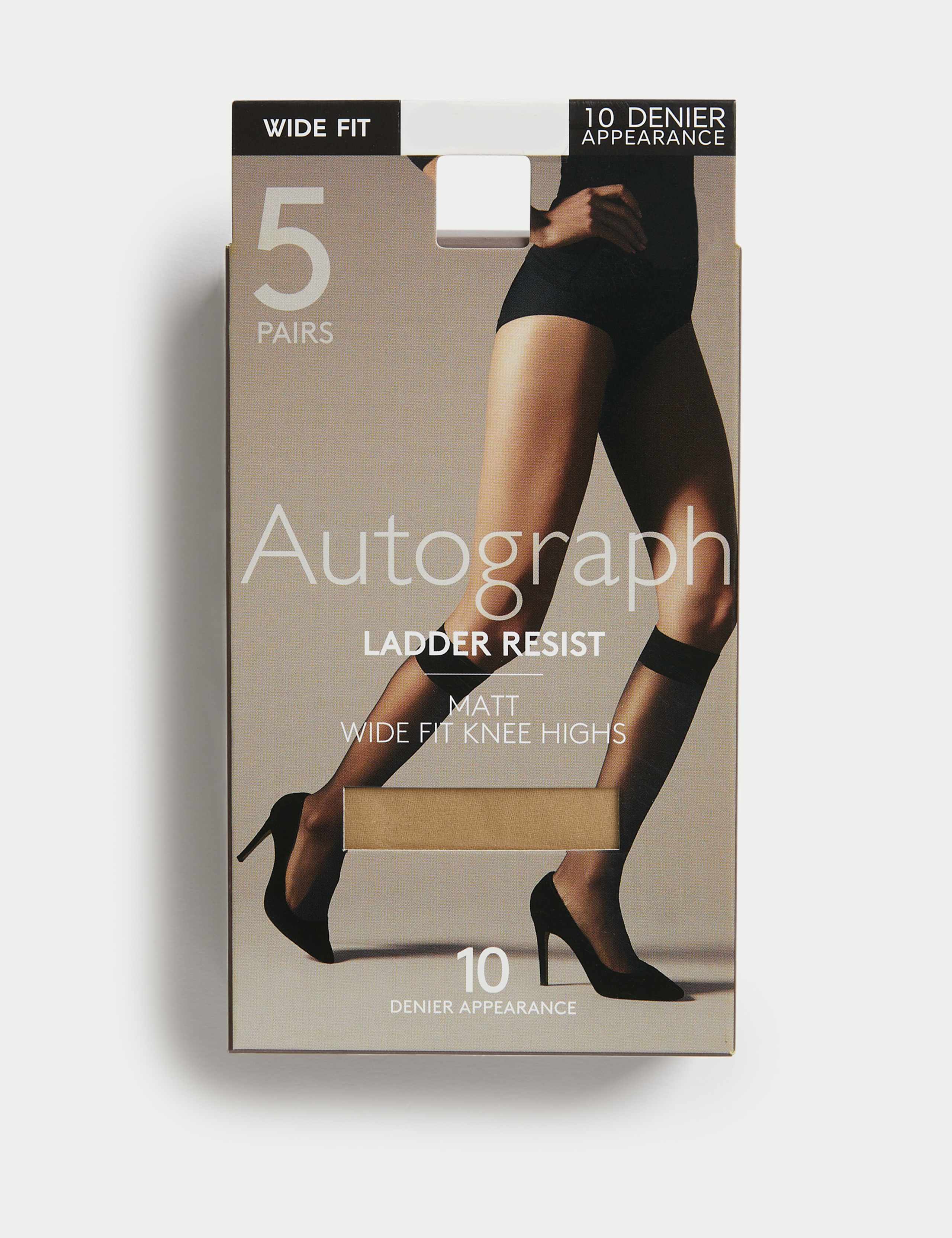 5pk 10 Denier Ladder Resist Matt Knee Highs 2 of 3