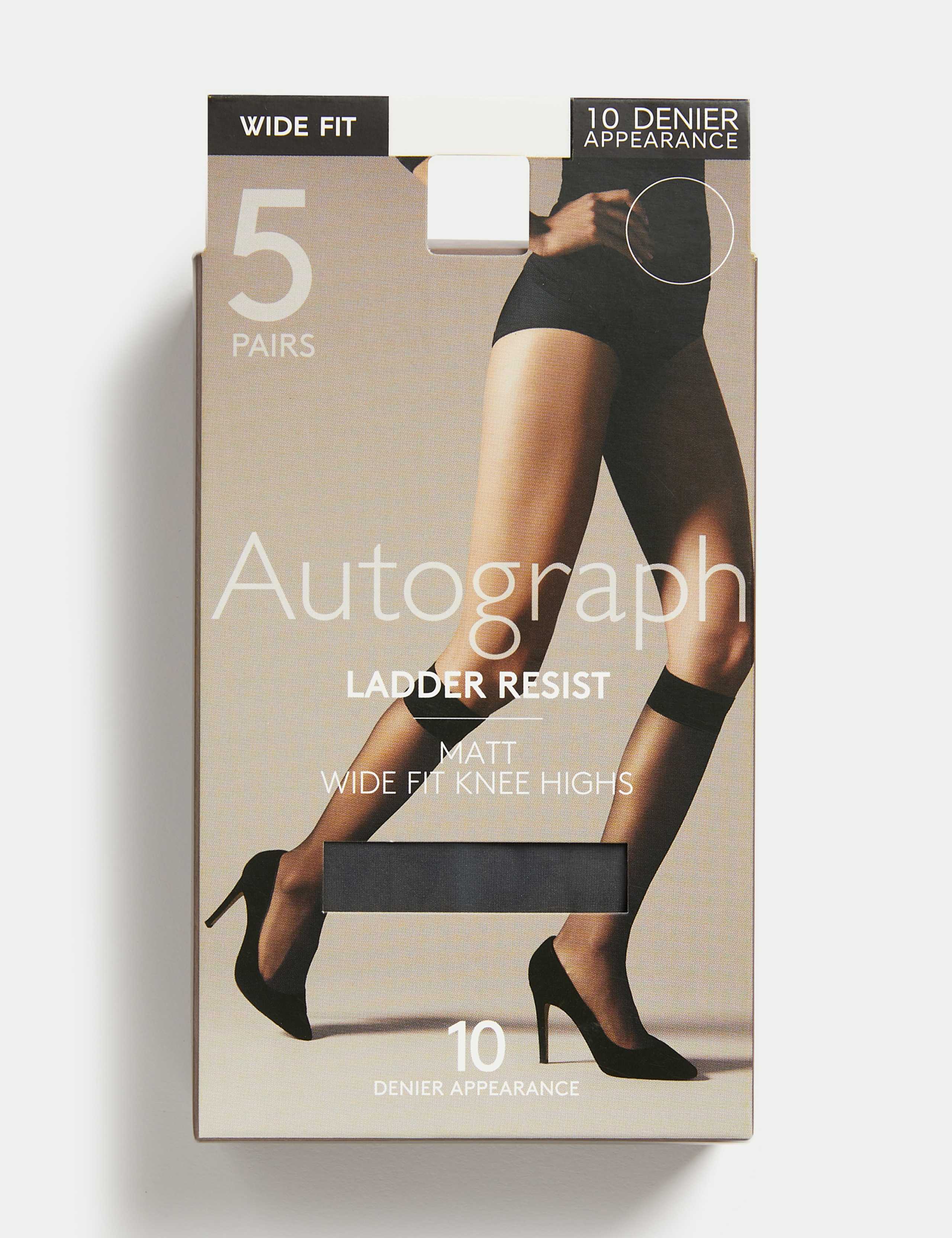 5pk 10 Denier Ladder Resist Matt Knee Highs 2 of 5