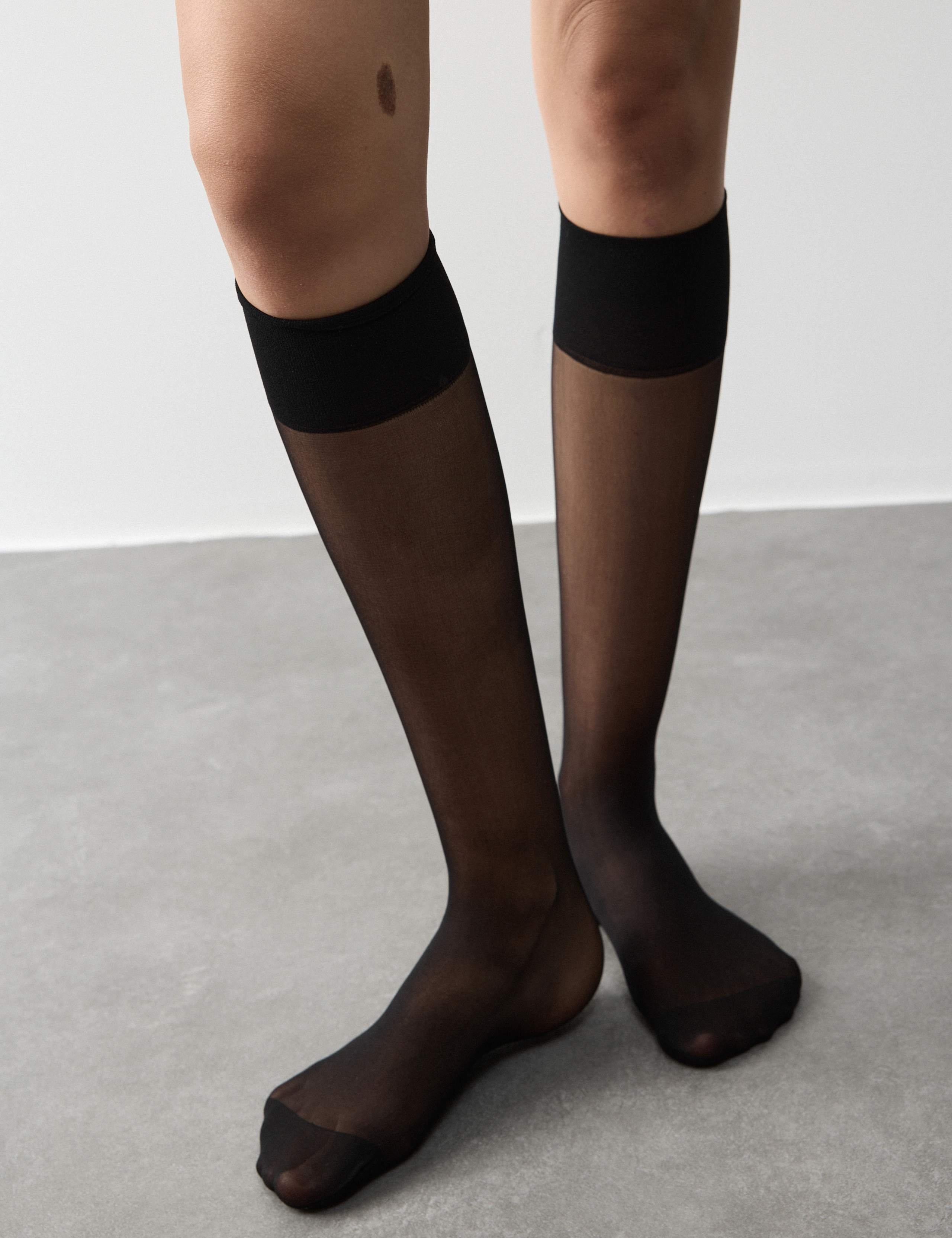 5pk 10 Denier Ladder Resist Matt Knee Highs 4 of 5
