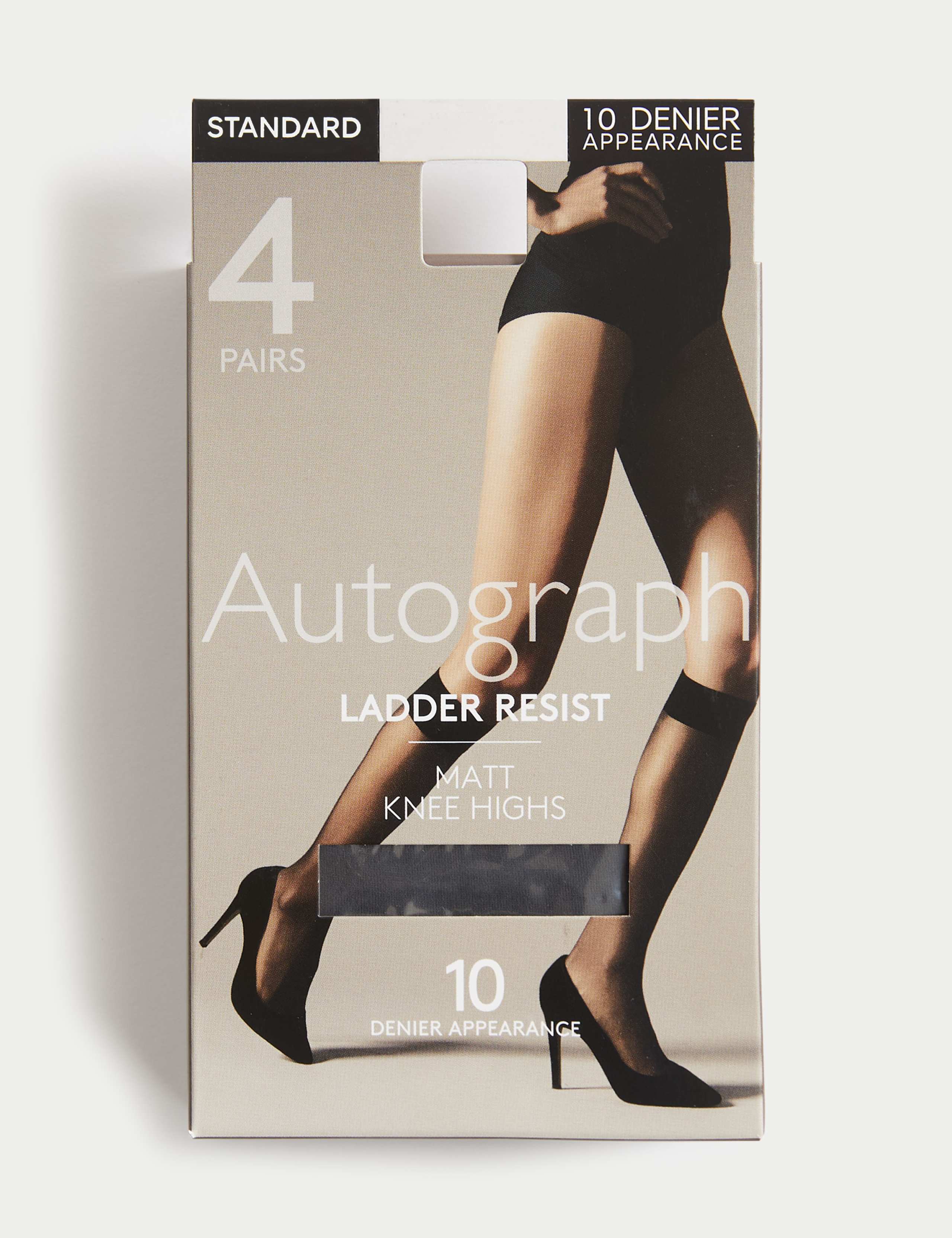 4pk 10 Denier Ladder Resist Knee Highs 2 of 4