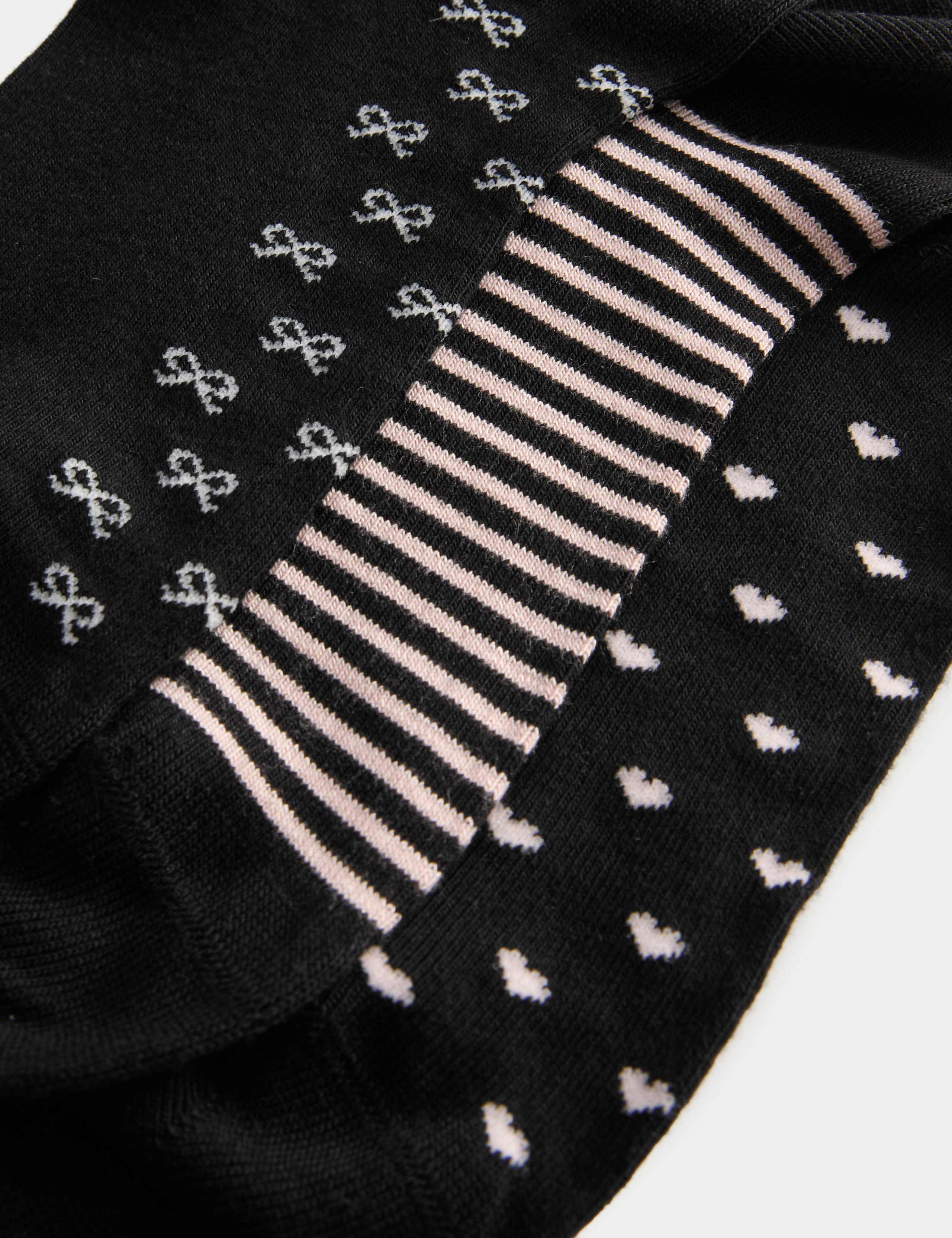 5 Pack Supersoft Patterned Ankle High Socks 2 of 2