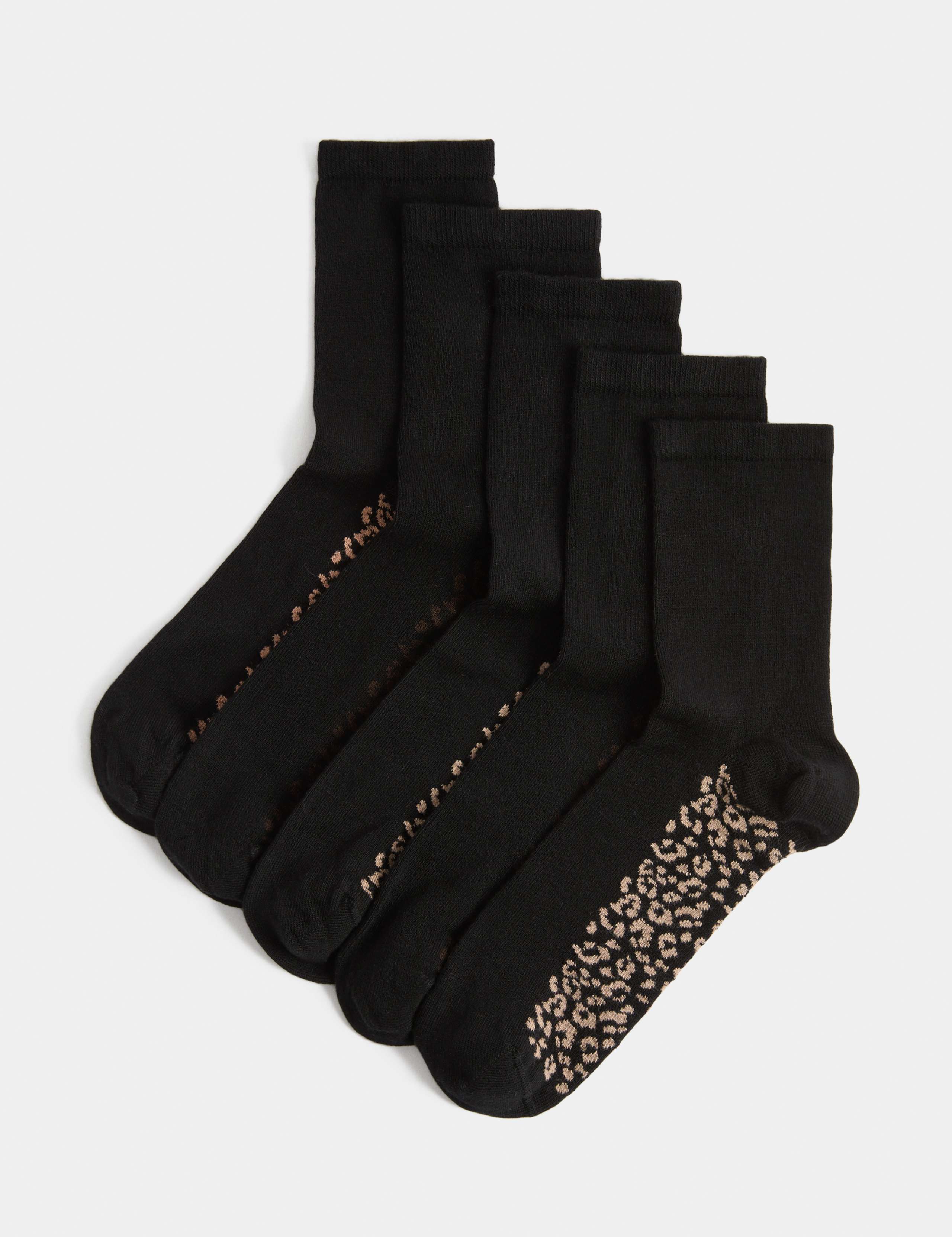 5 Pack Rayon Animal Print Ankle High Socks 1 of 2
