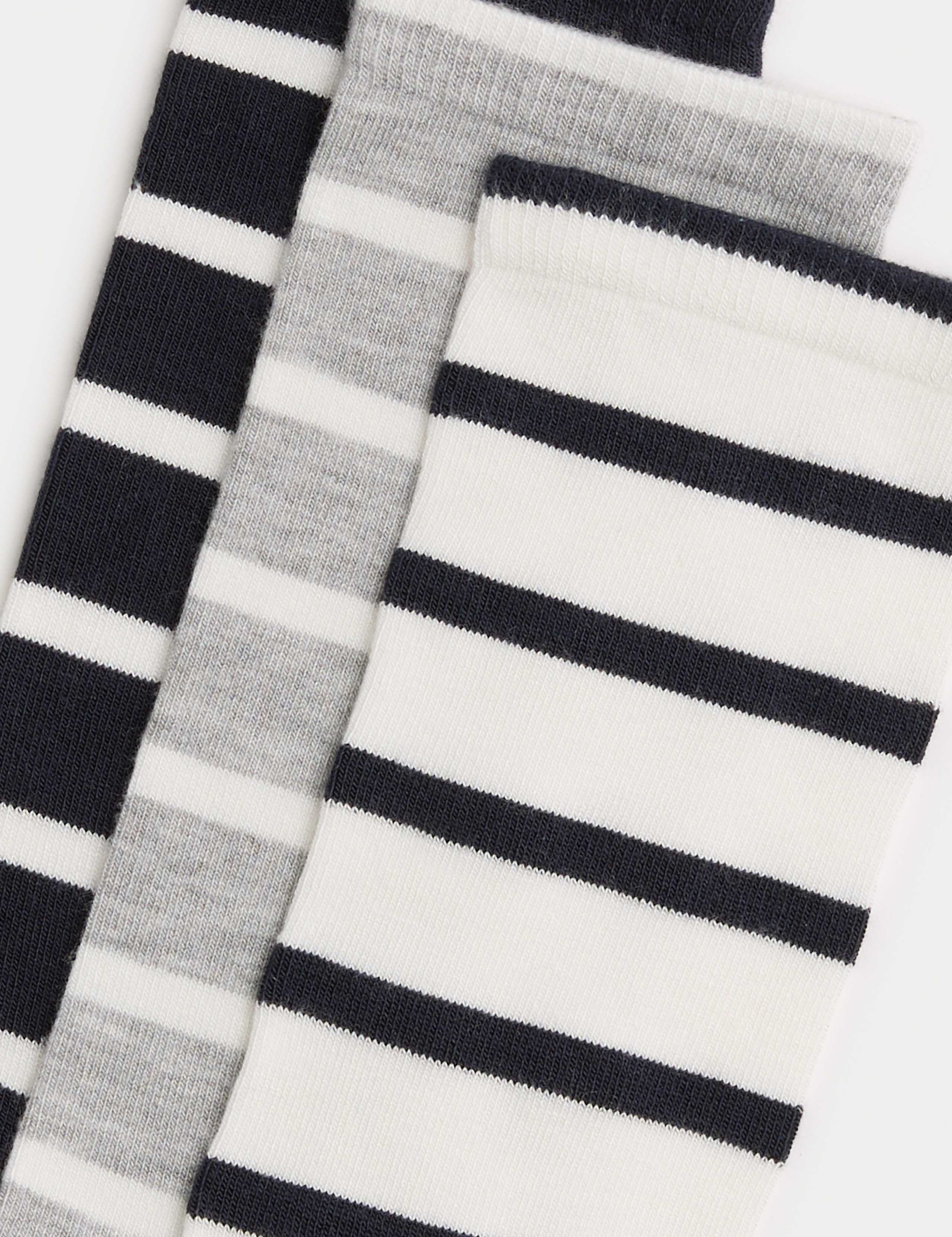 3 Pack Supersoft Striped Crew Socks 2 of 2