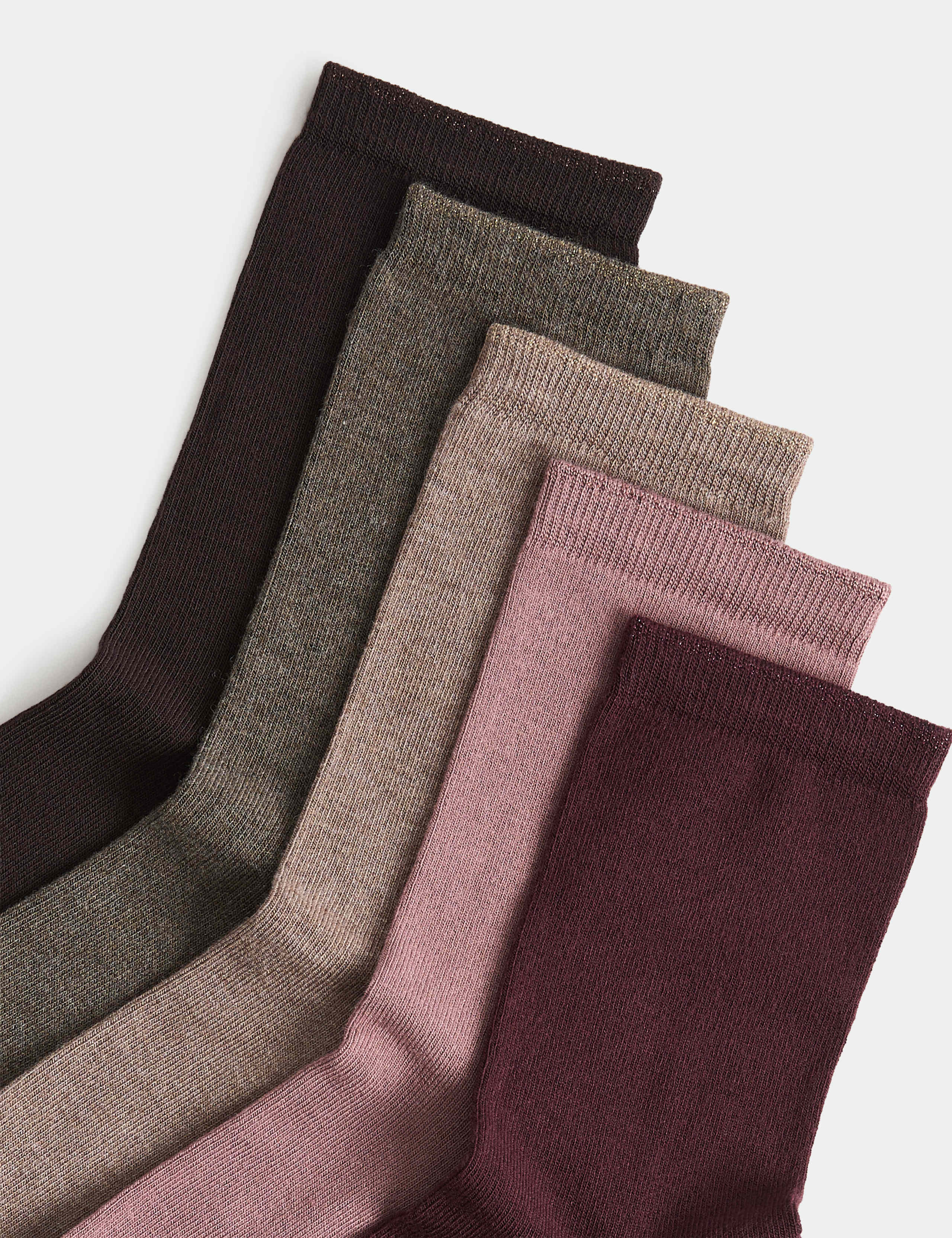 5 Pack Sumptuously Soft Rayon Sparkle Crew Socks 2 of 2