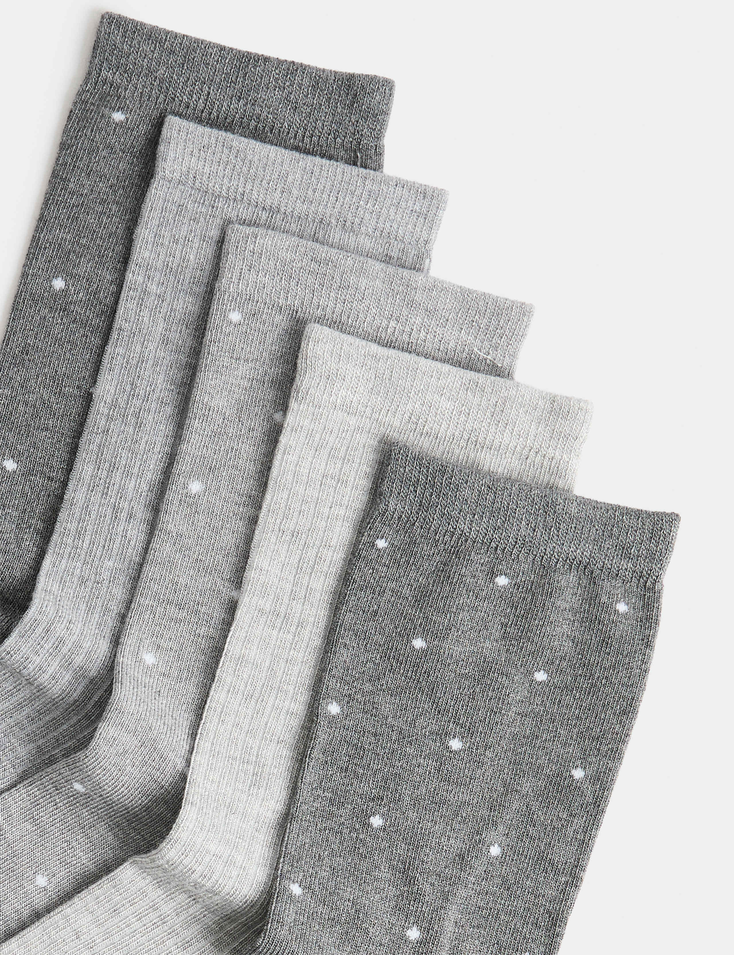 5 Pack Supersoft Spot Crew Socks 2 of 2
