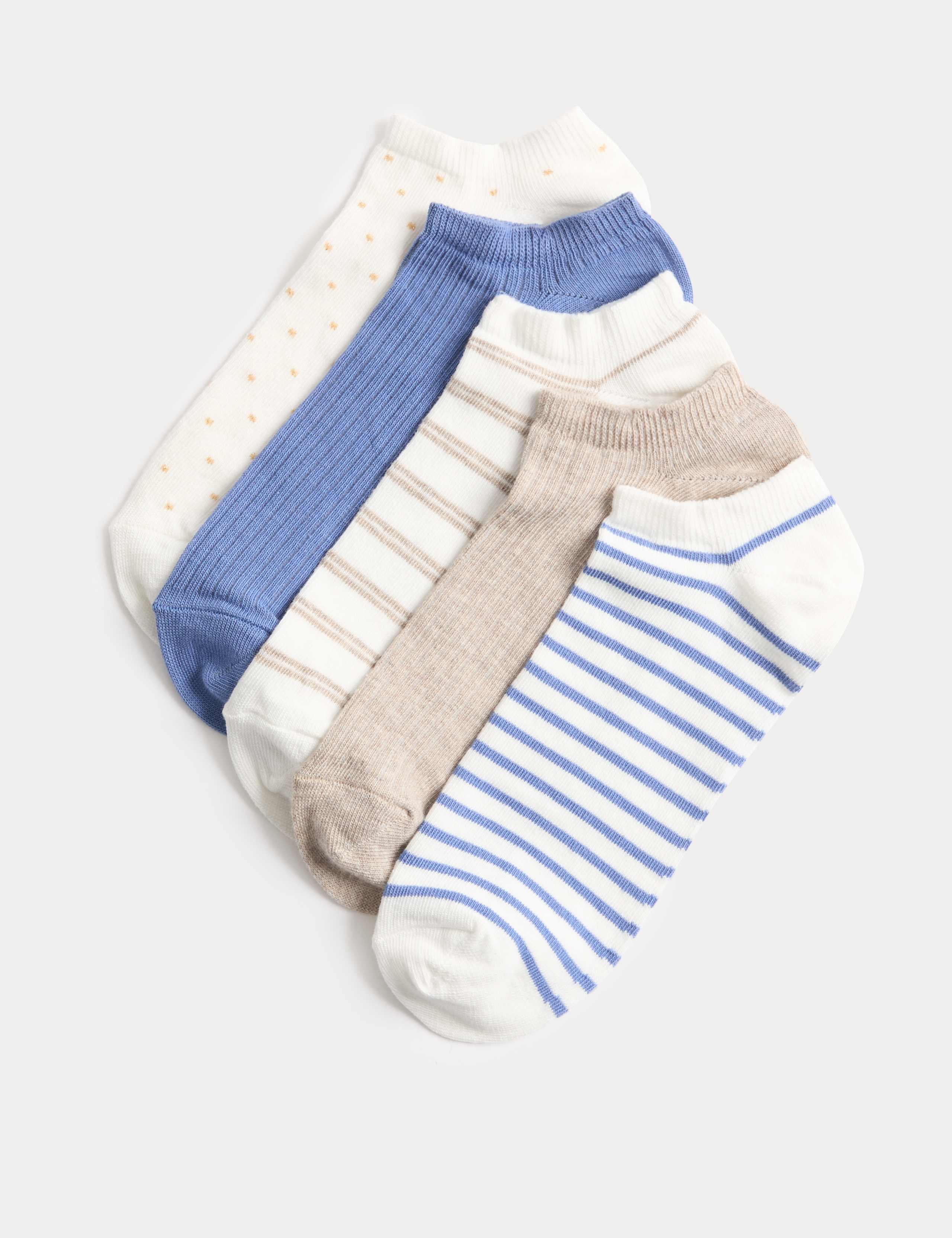 5 Pack Cotton Rich Patterned Trainer Liners™ 1 of 1