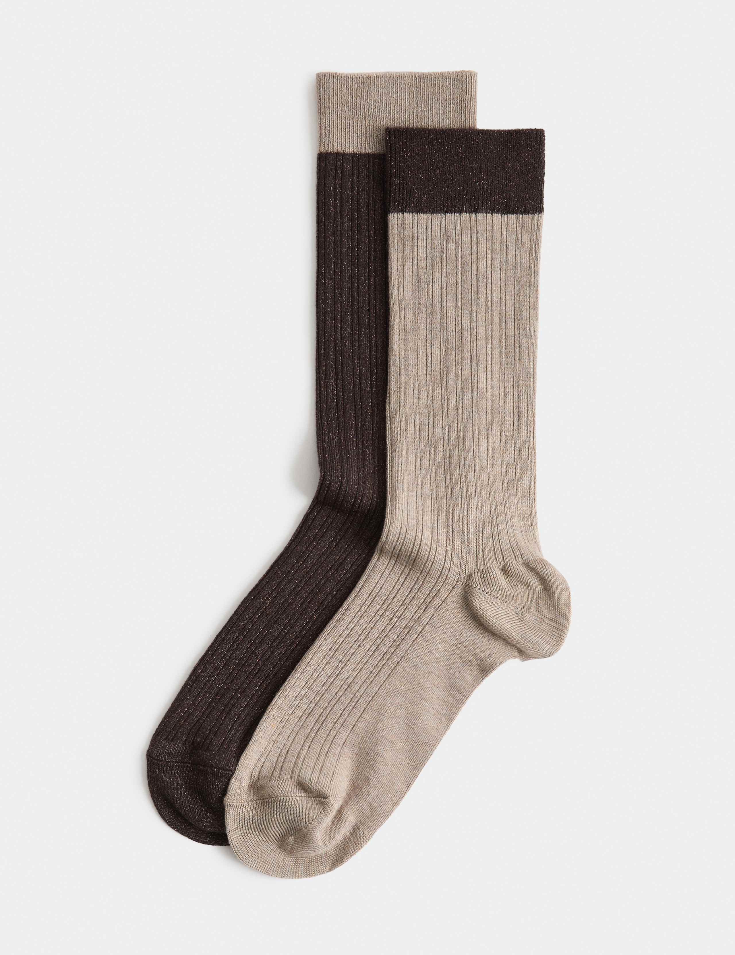 2 Pack Sparkle Crew Socks 1 of 1