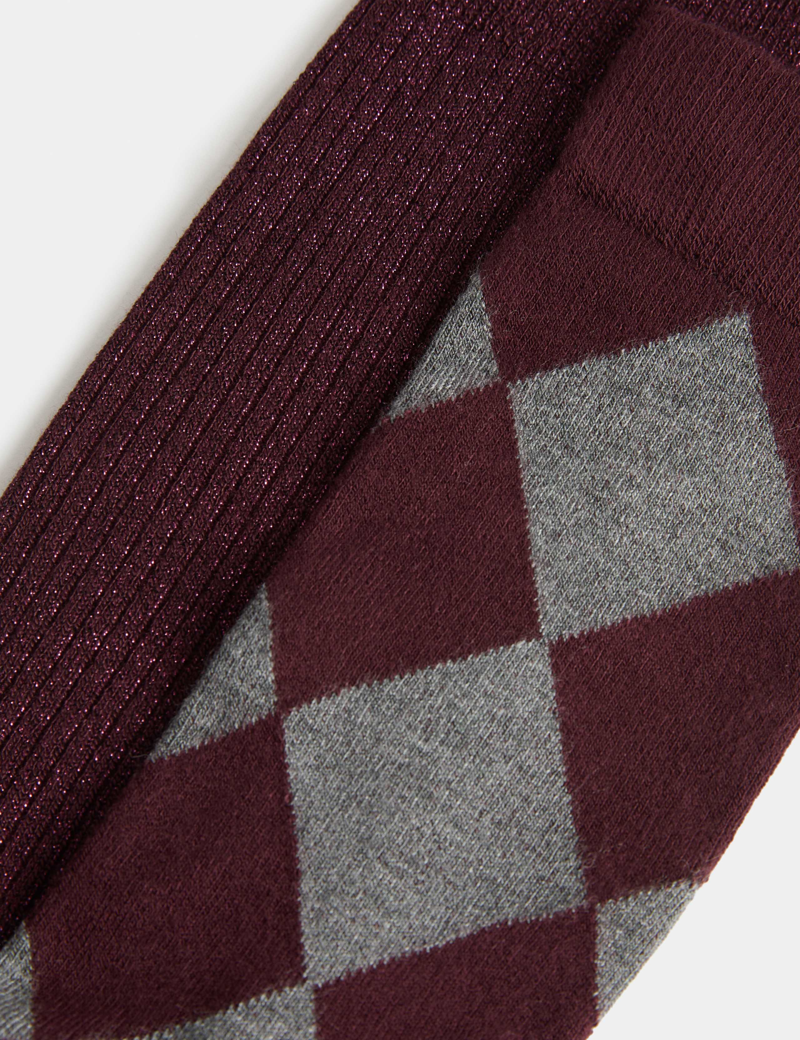 2 Pack Rayon Rich Sparkle Crew Socks 2 of 2