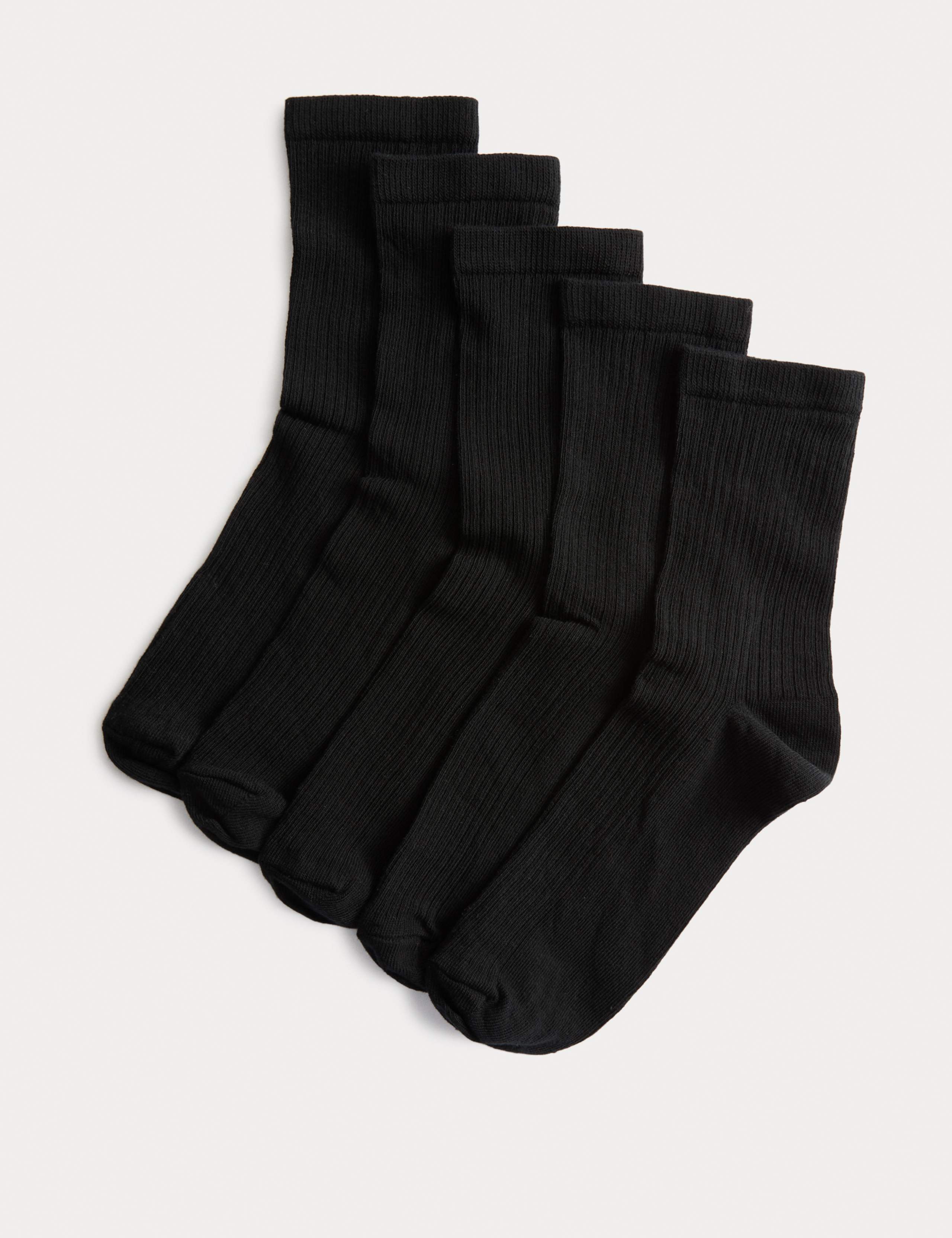 5pk Cotton Rich Ribbed Ankle High Socks 1 of 2