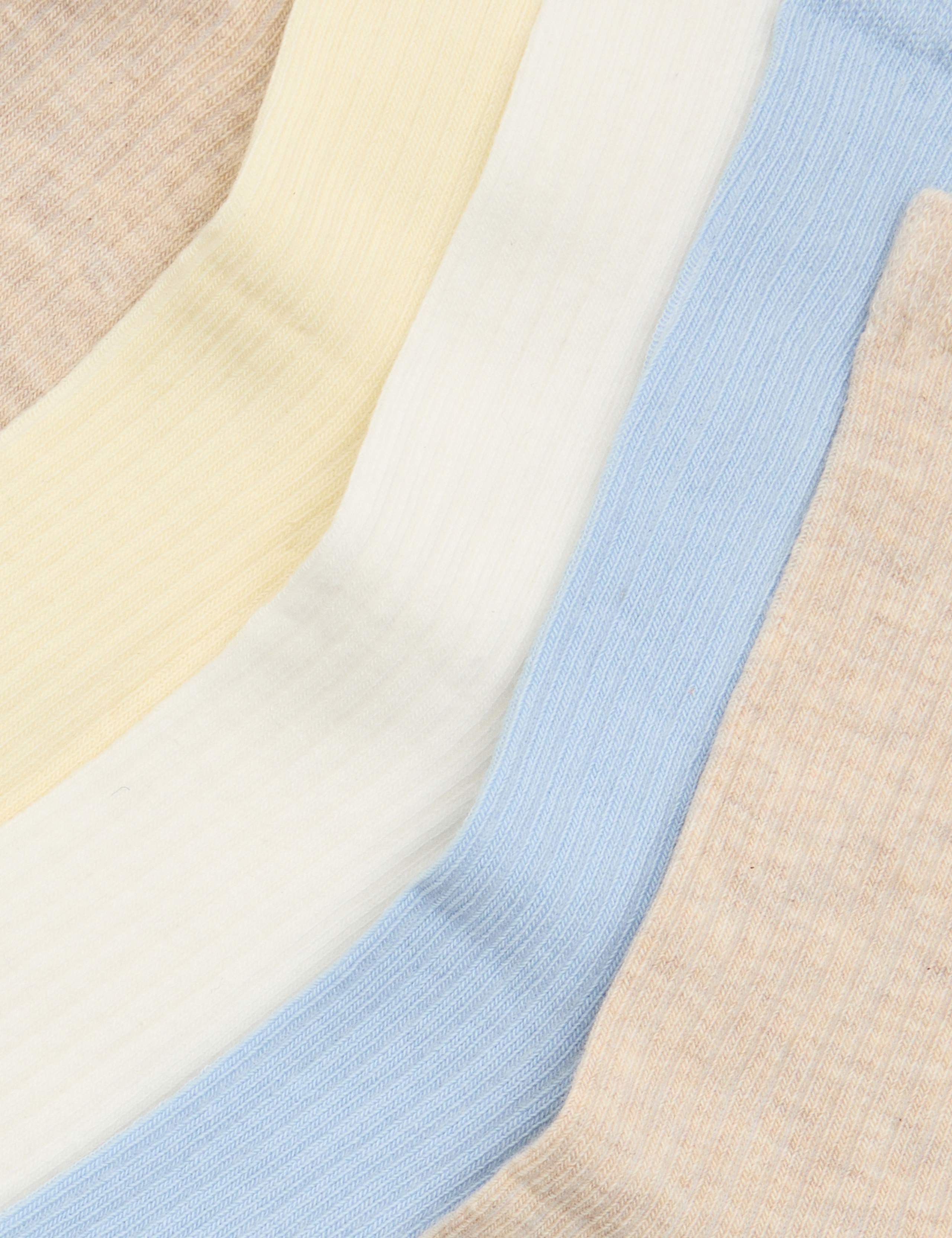 5pk Cotton Rich Ribbed Ankle High Socks 2 of 2