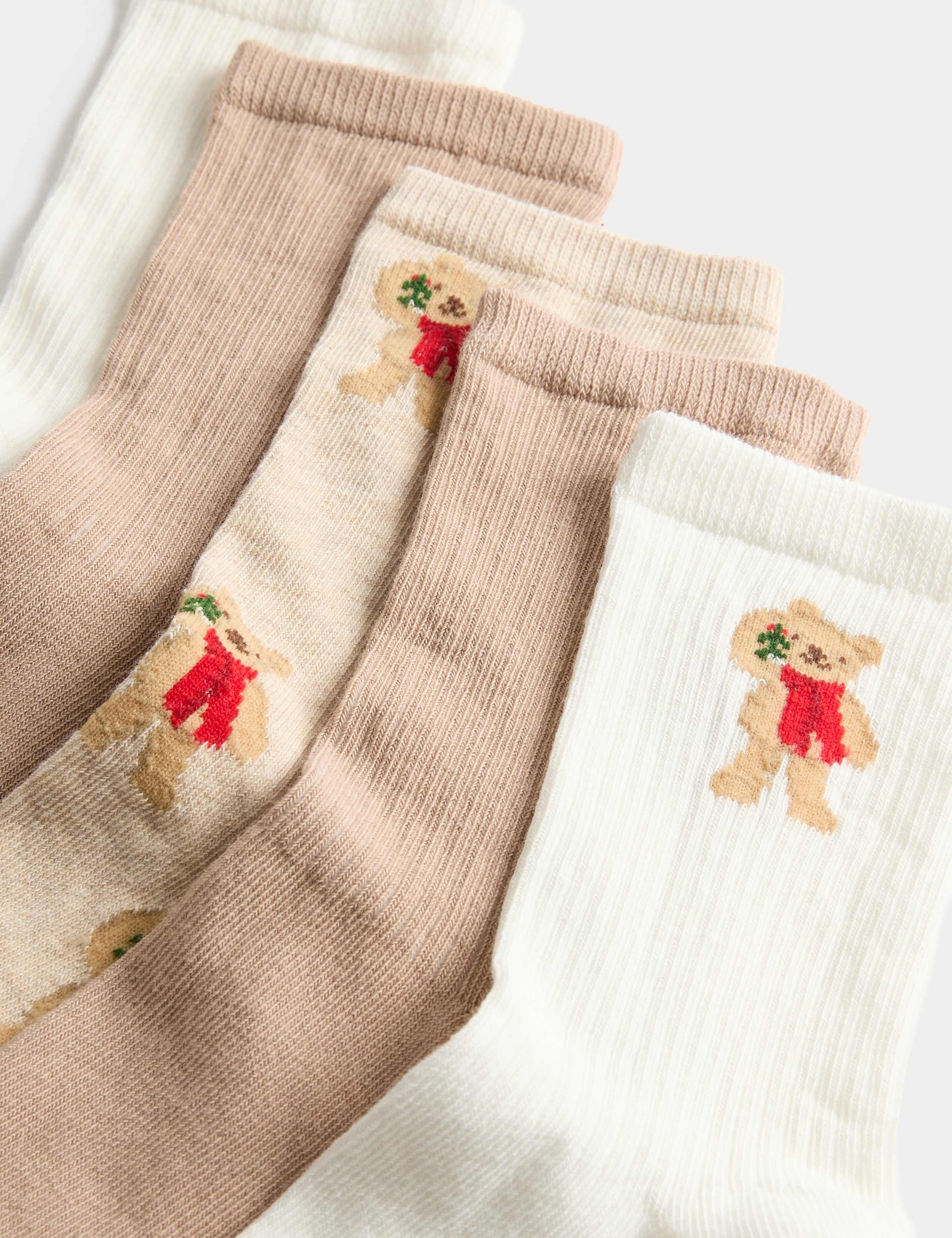 5pk Cotton Rich Spencer Bear™ Ankle High Socks 2 of 2