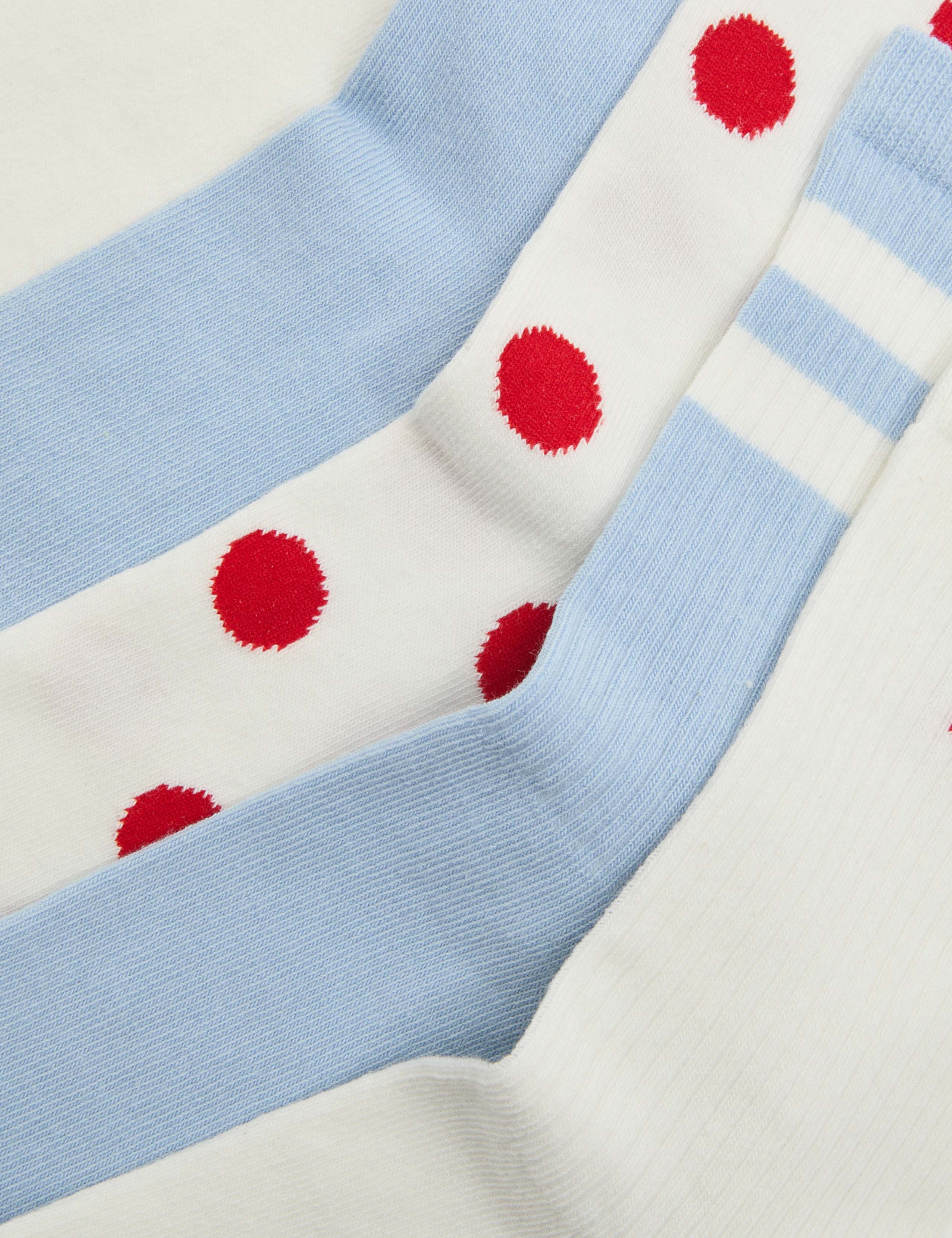 5 Pack Cotton Rich Ribbed Ankle High Socks 2 of 2