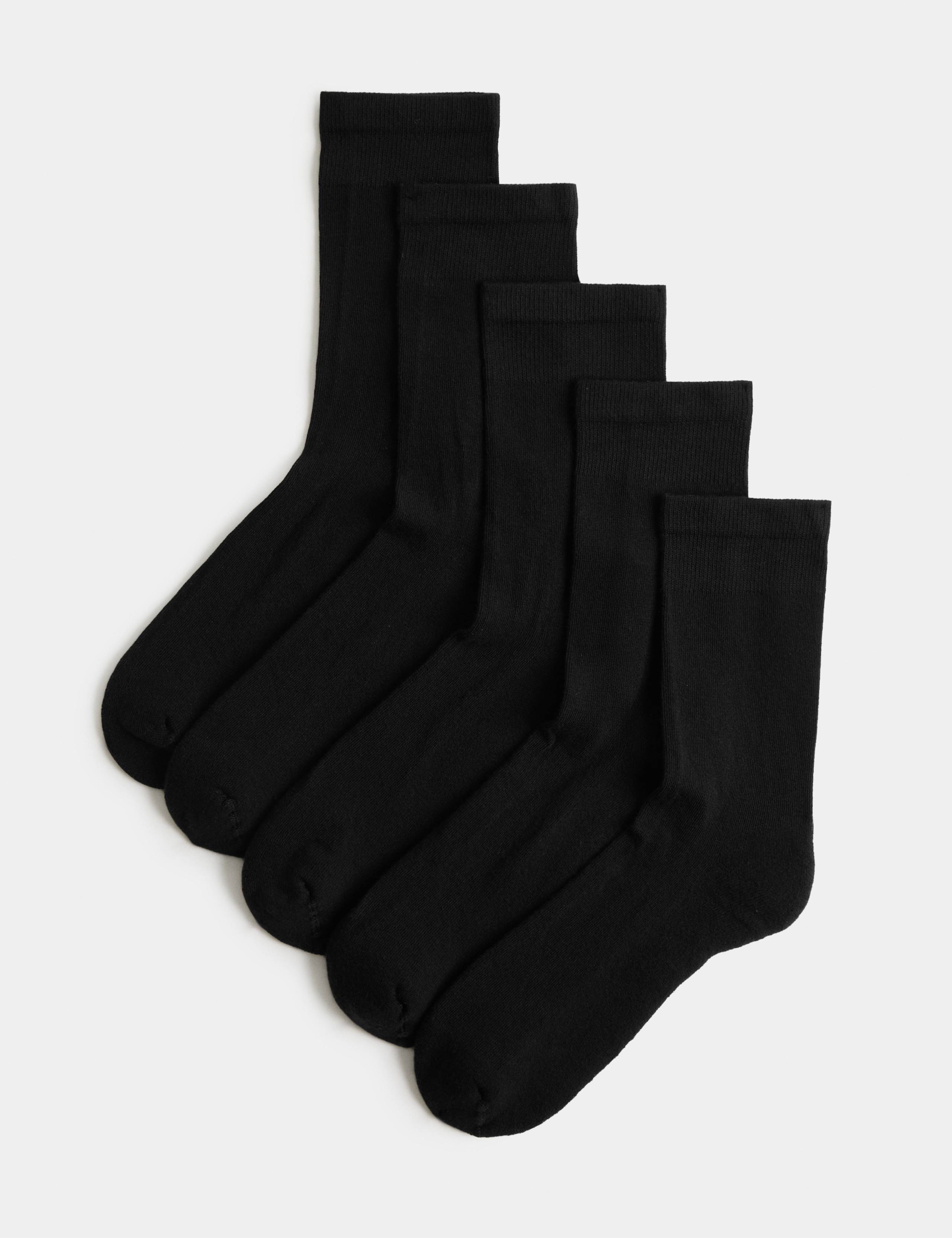 5 Pack Cotton Rich Ultimate Comfort Ankle High Socks 1 of 2