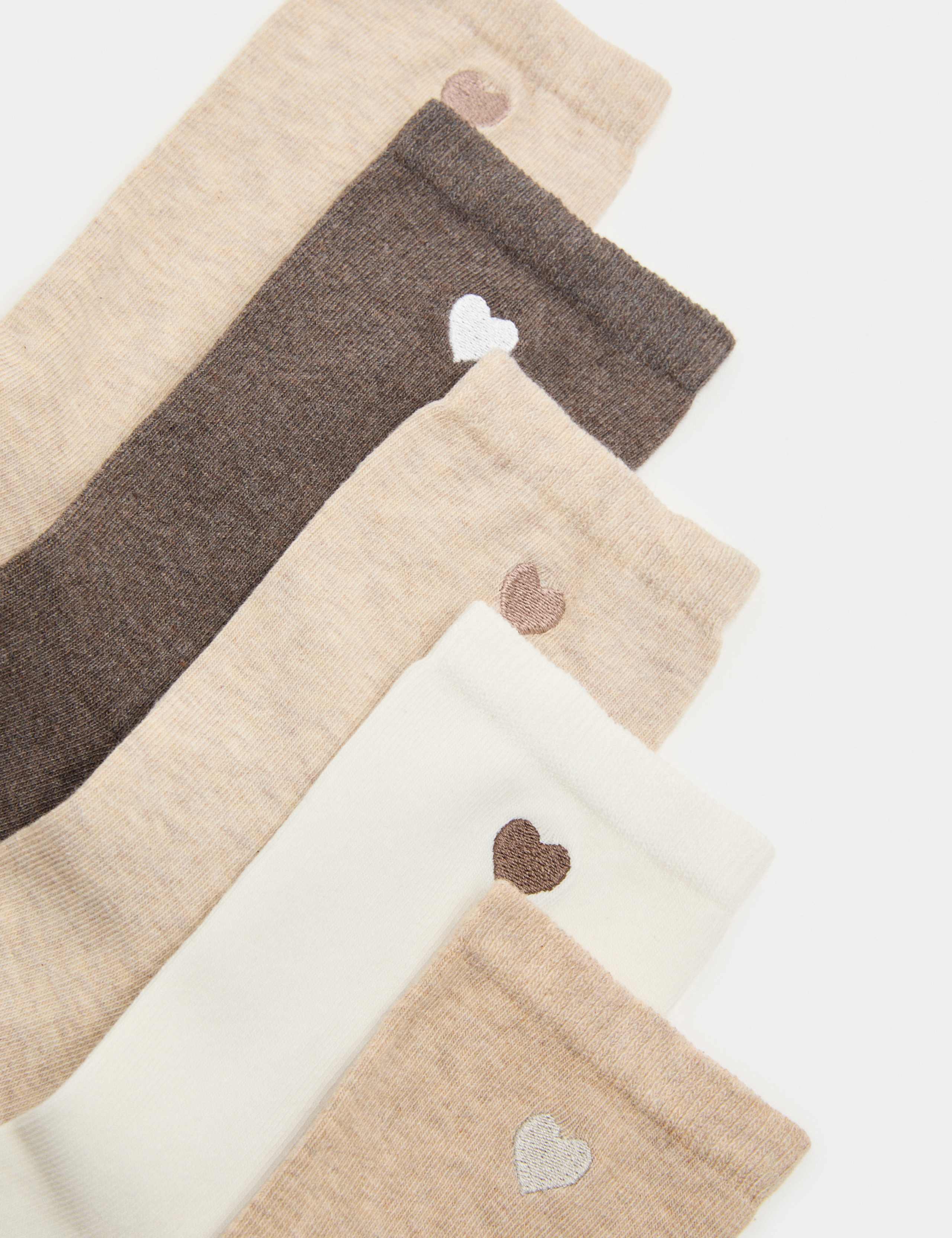 5 Pack Cotton Rich Embroidered Crew Socks 2 of 2