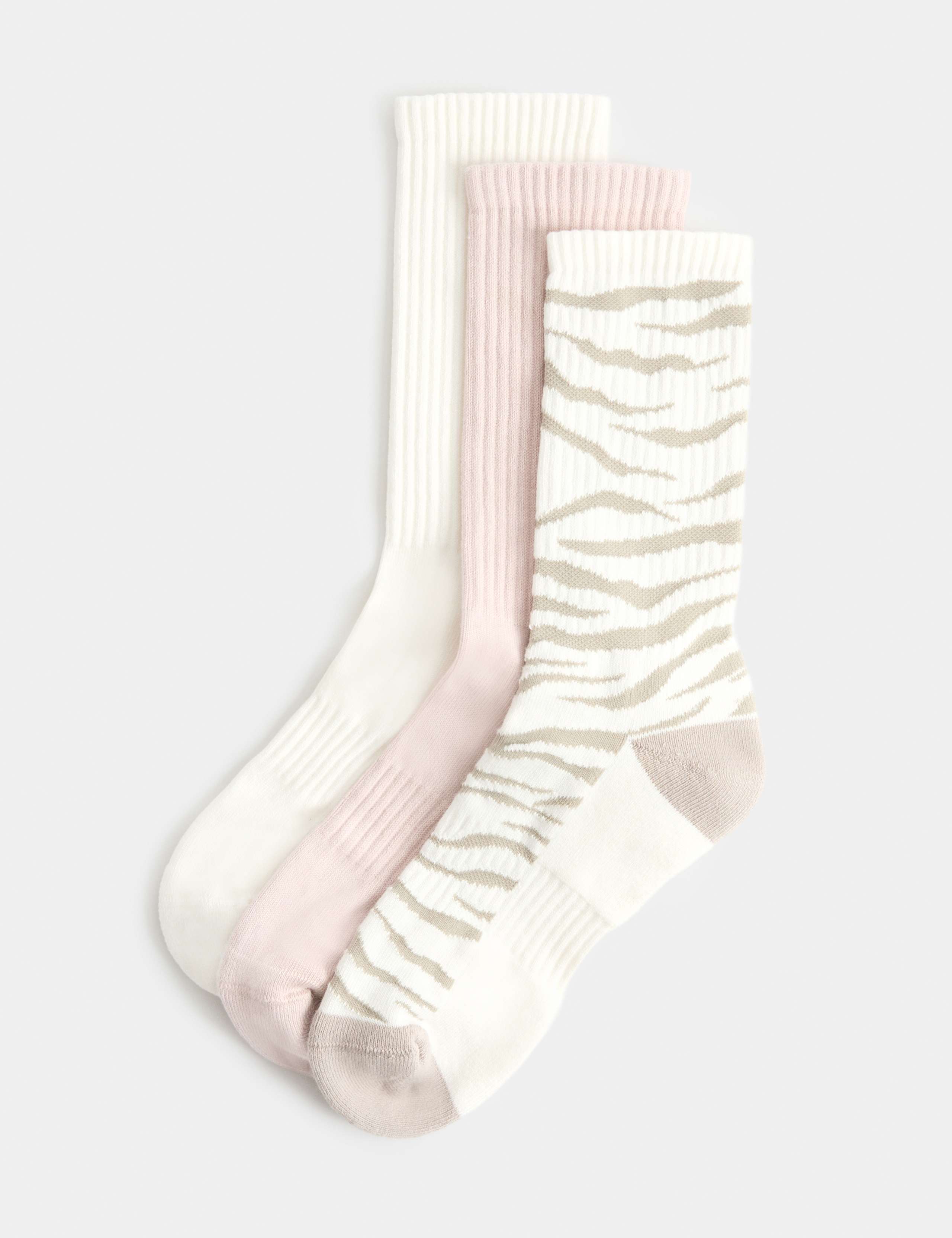 3 Pack Cotton Rich Animal Print Crew Socks 1 of 2