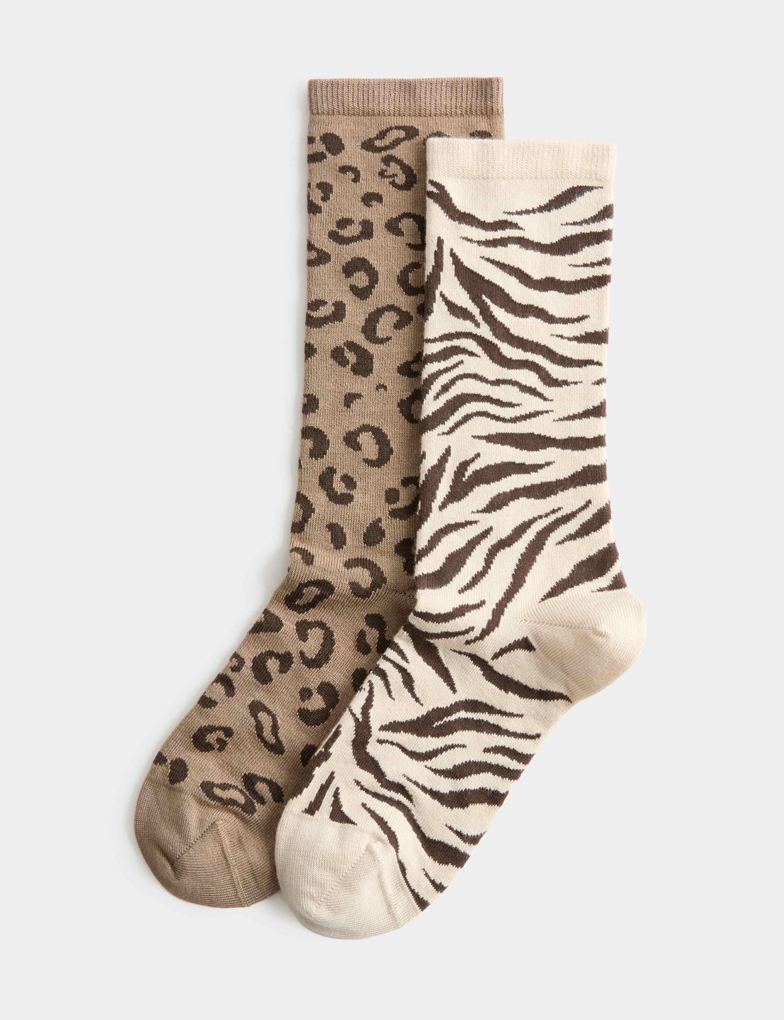 2 Pack Animal Print Crew Socks 2 of 5