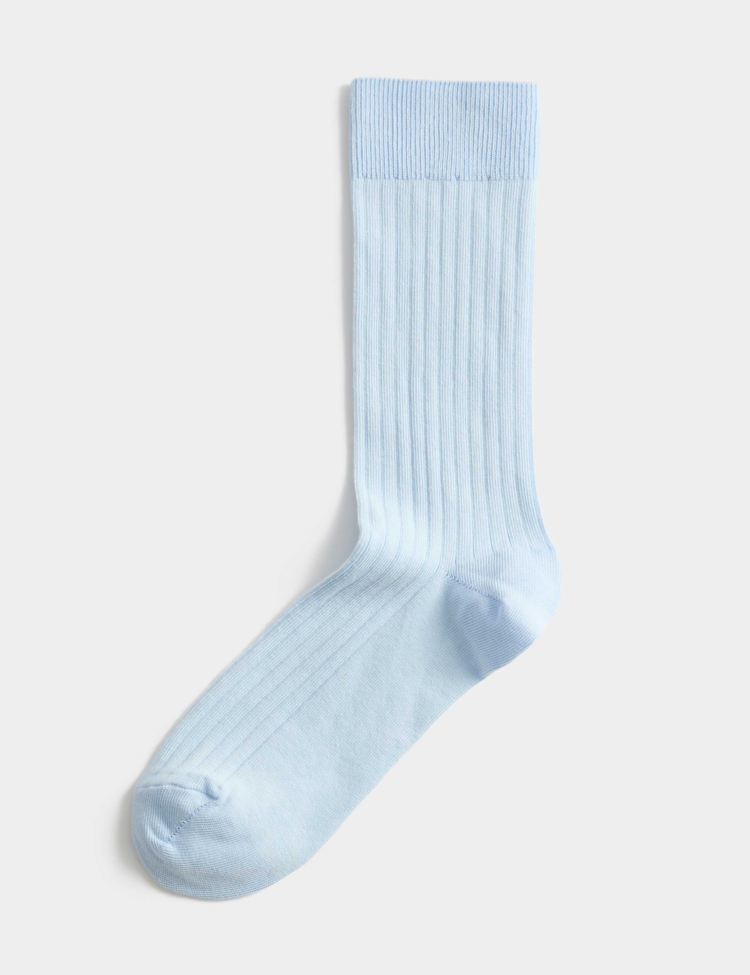 Cotton Rich Ribbed Crew Socks 1 of 1