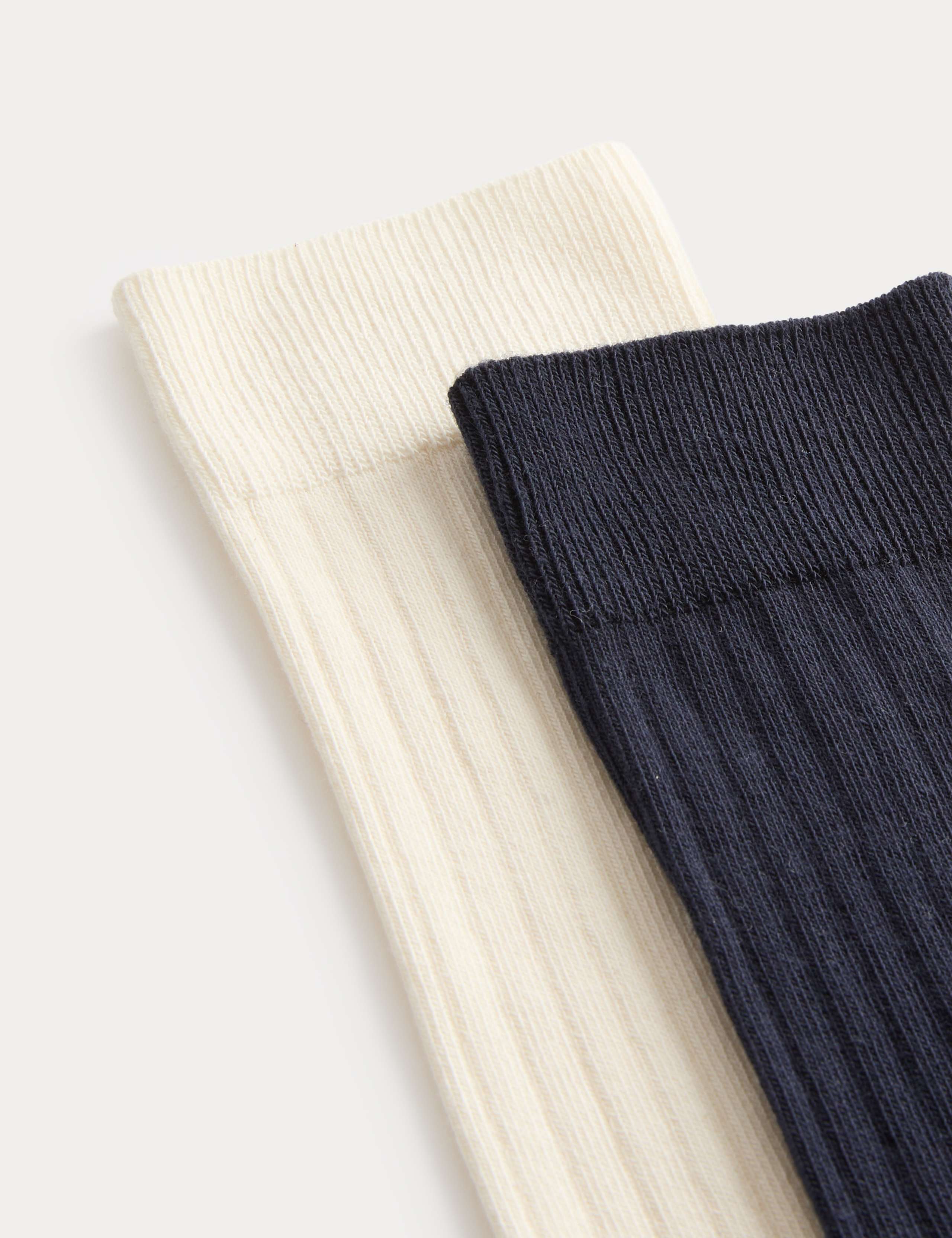 2 Pack Cotton Rich Ribbed Crew Socks 2 of 2