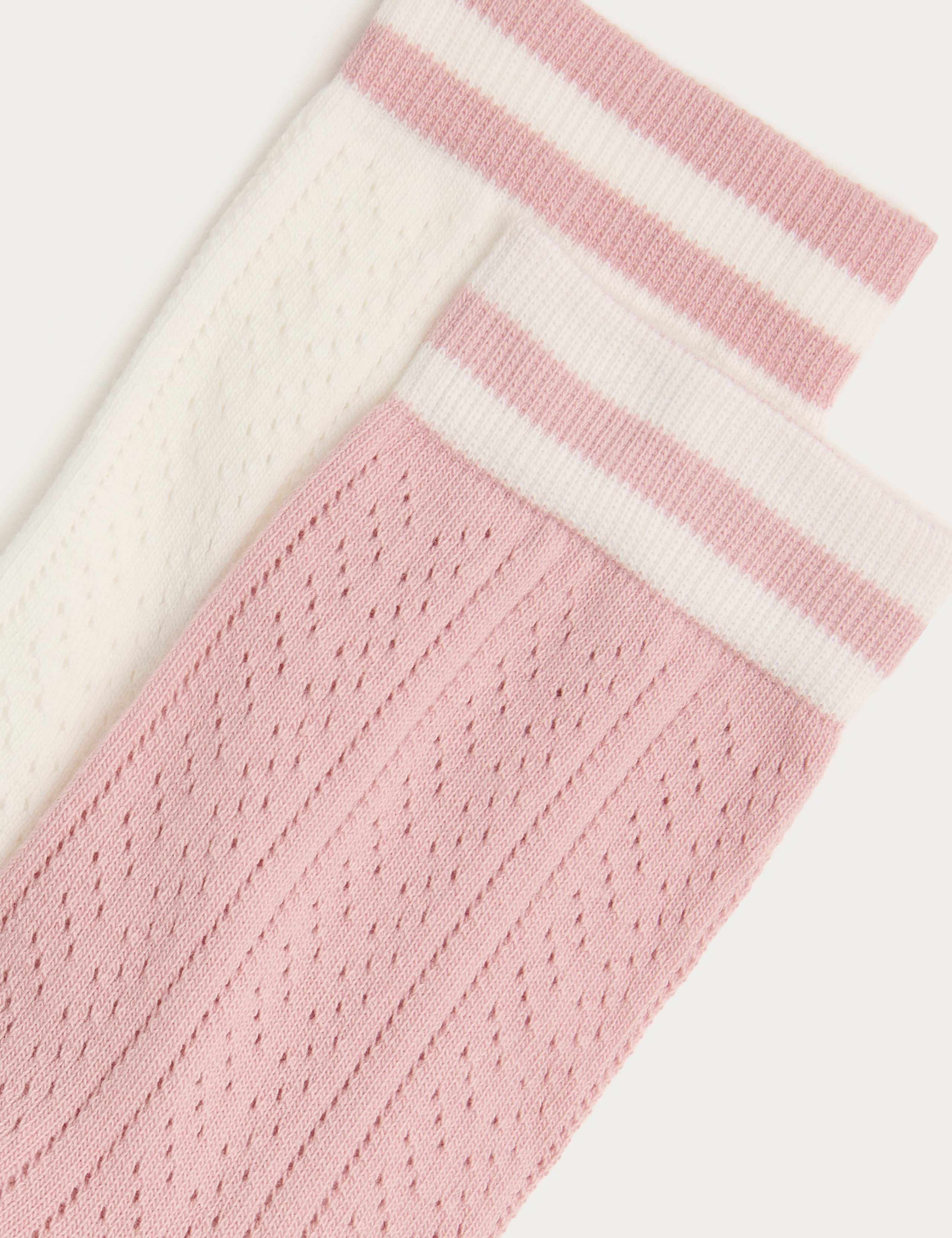 2 Pack Cotton Rich Sports Stripe Crew Socks 2 of 2