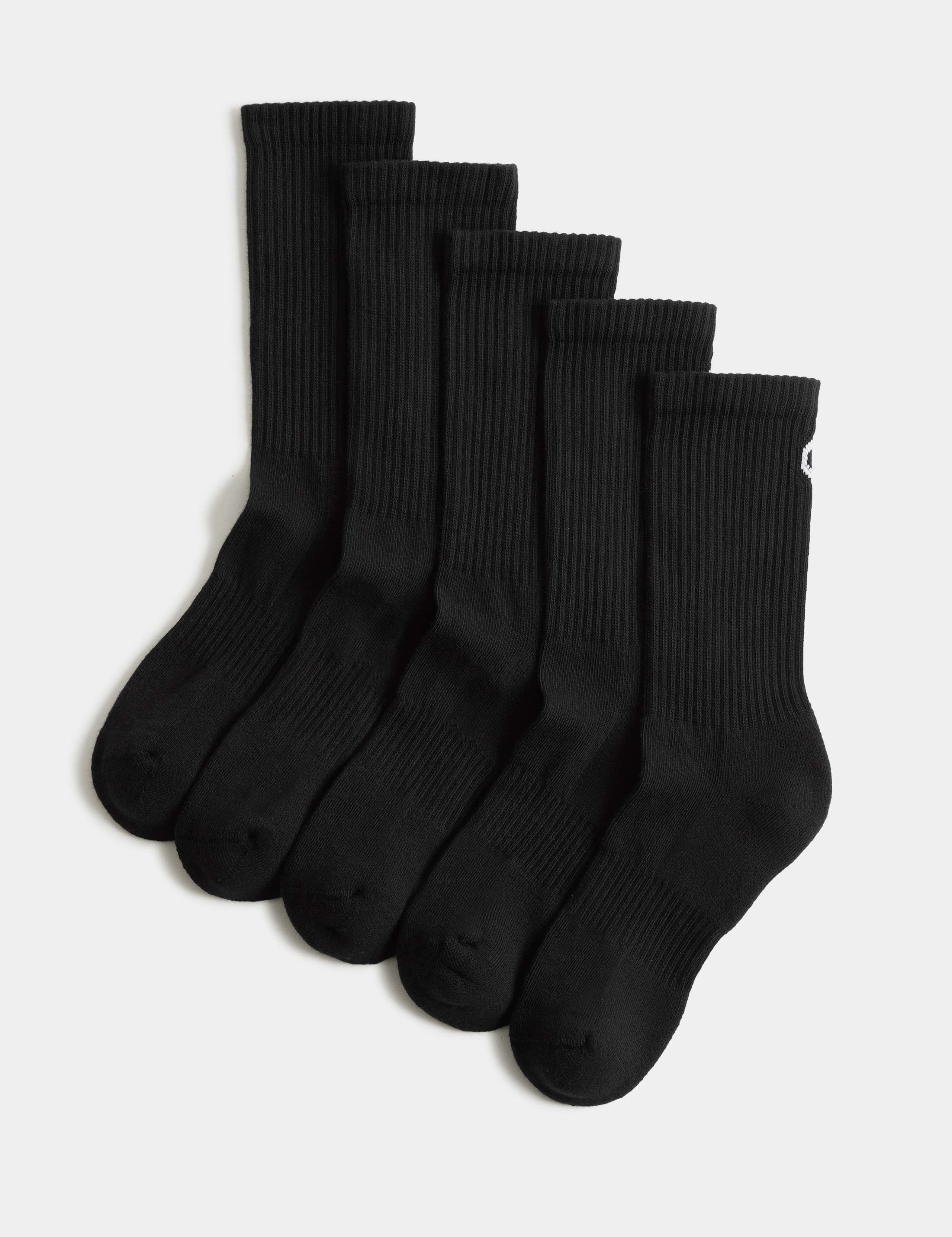 5pk Cotton Rich Cushioned Crew Socks 2 of 3