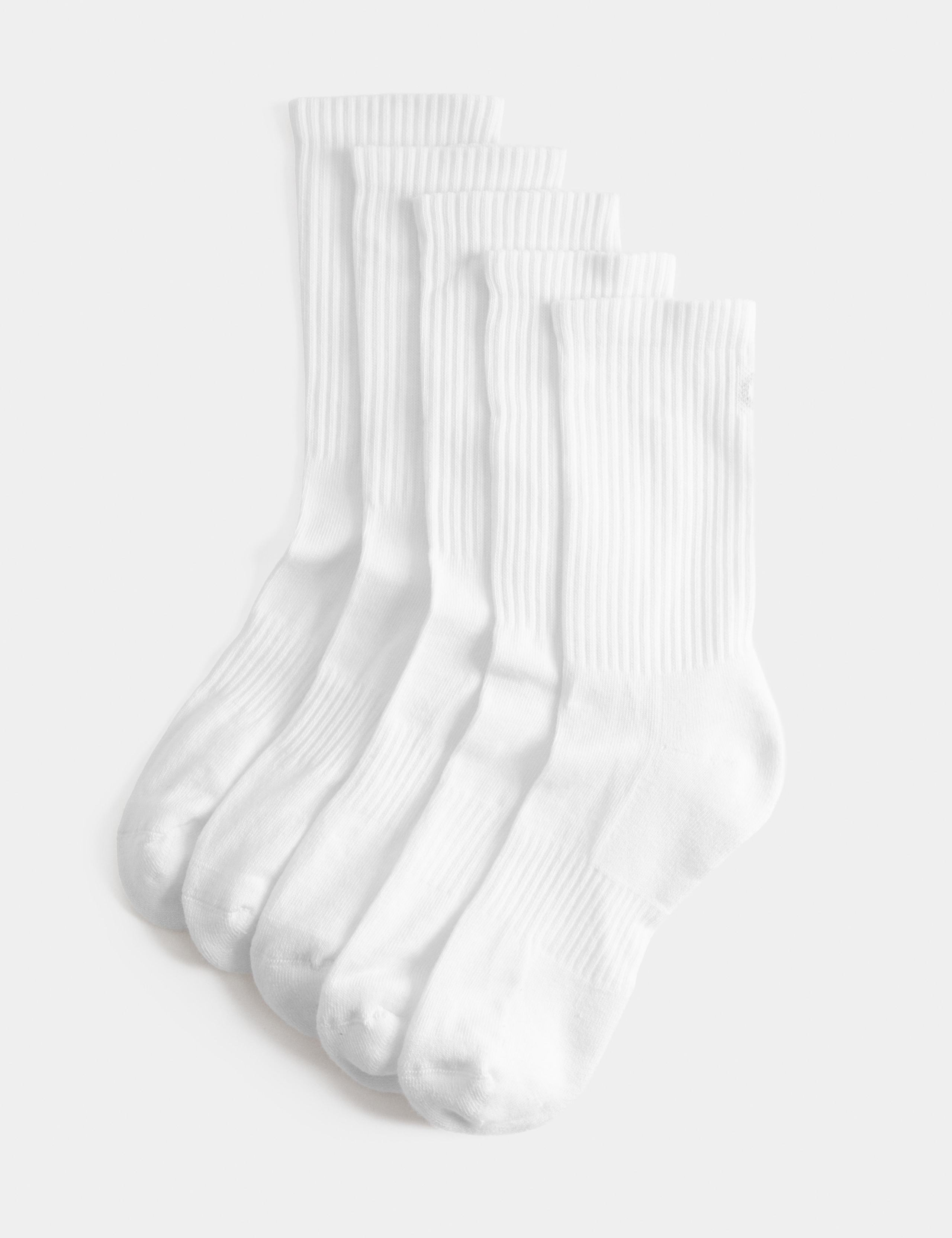 5pk Cotton Rich Cushioned Crew Socks 2 of 4