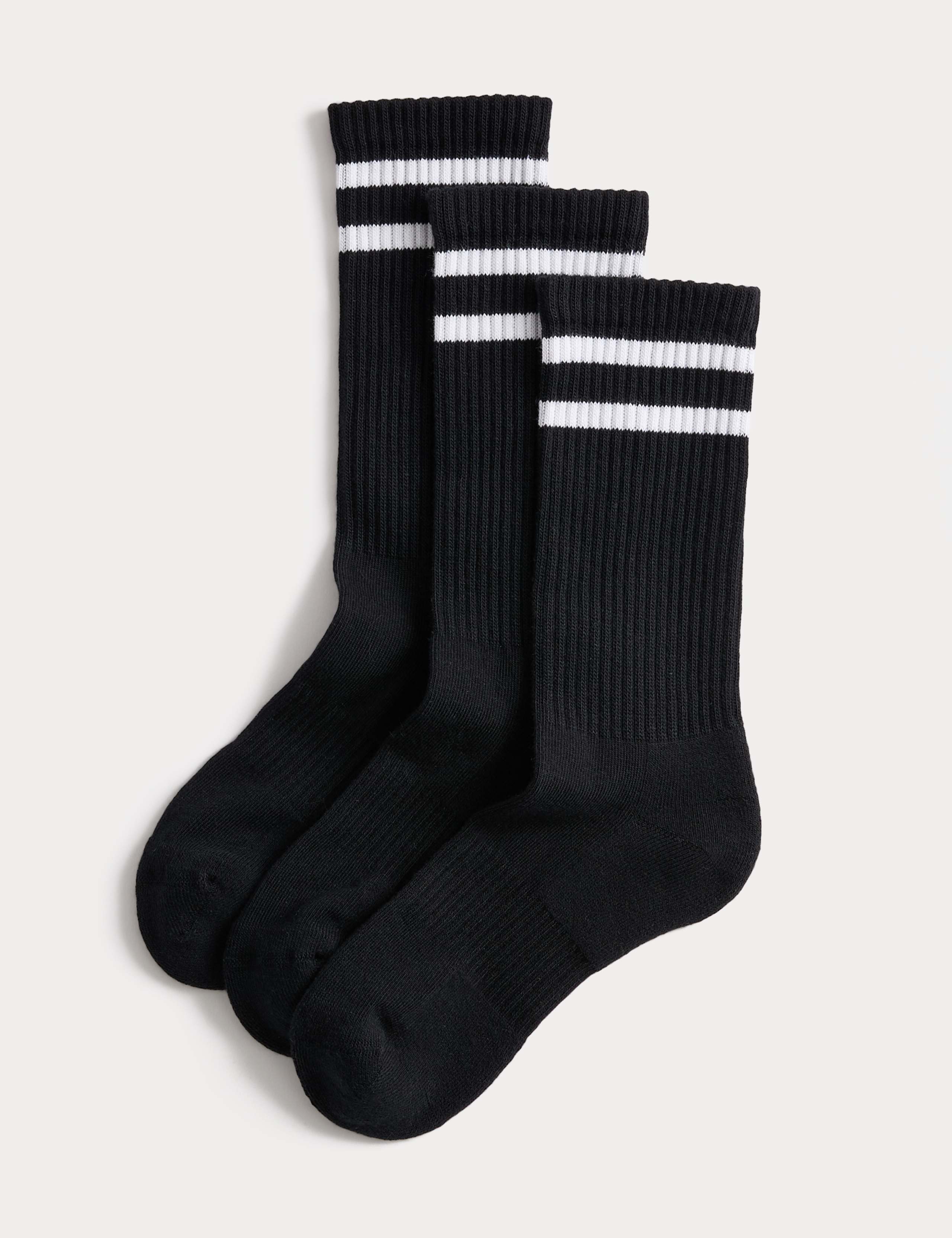 3 Pack Cotton Rich Striped Crew Socks 1 of 1